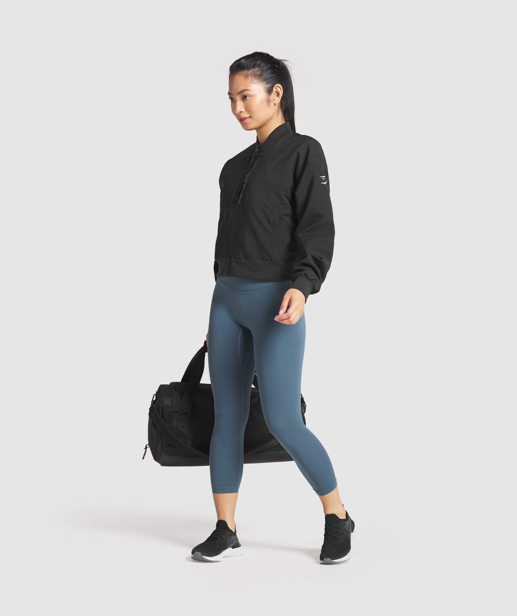 Essential Bomber Jacket in Black - view 5