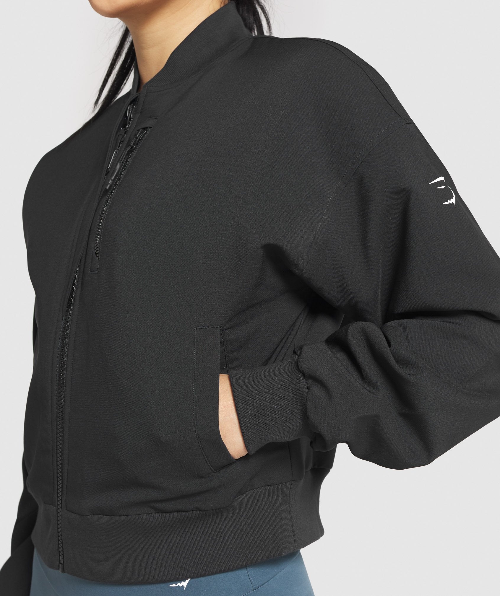 Essential Bomber Jacket in Black - view 7
