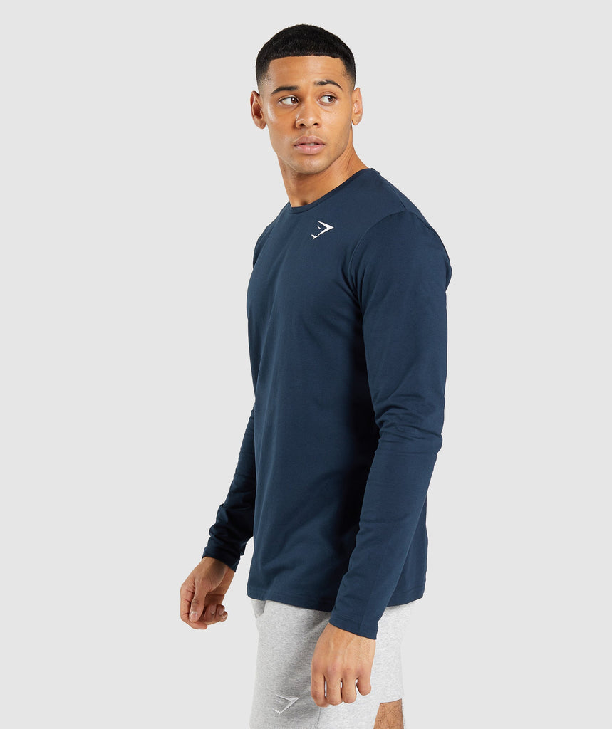 Gymshark Essential Long Sleeve T-Shirt - Navy | Gymshark