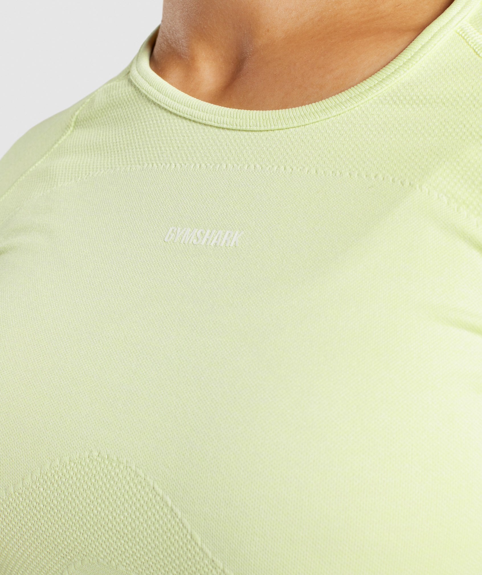 Flex Sports Long Sleeve Crop Top in Light Green Marl - view 6