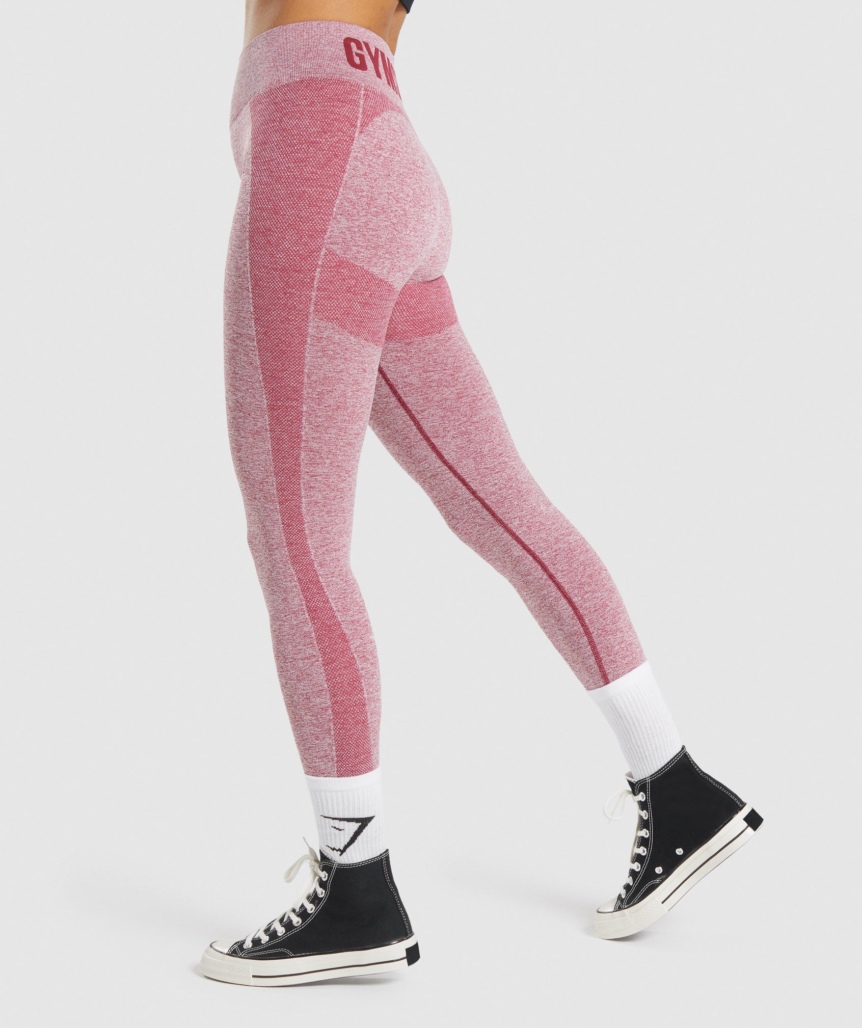 Gymshark Flex High Waisted Leggings - Charcoal Marl/ Dusky Pink
