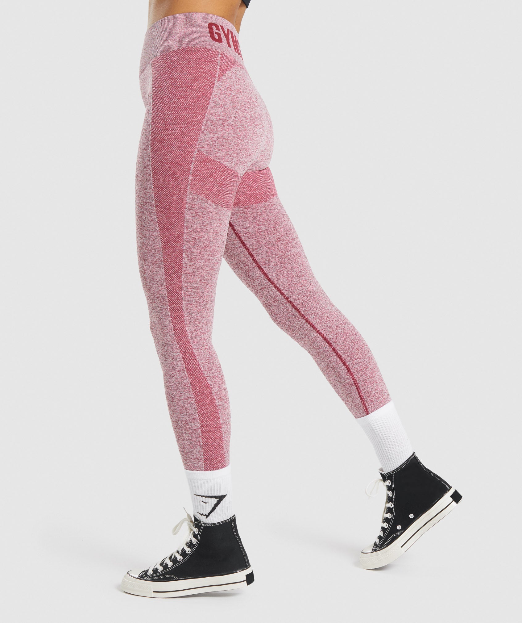 Flex High Waisted Leggings in Pink Marl - view 3