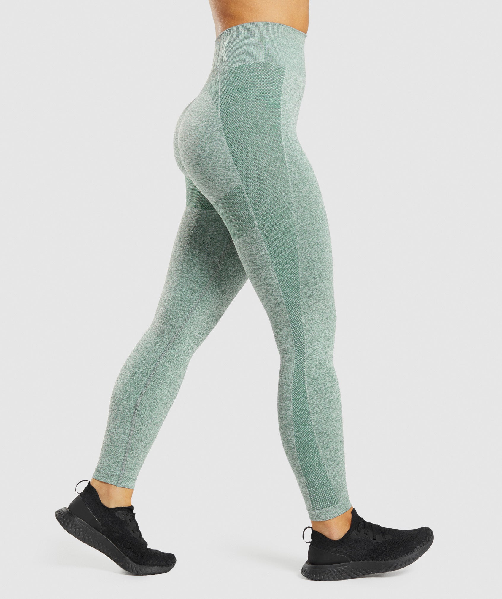 Gymshark Flex High Waisted Leggings - Charcoal Marl/ Dusky Pink 2