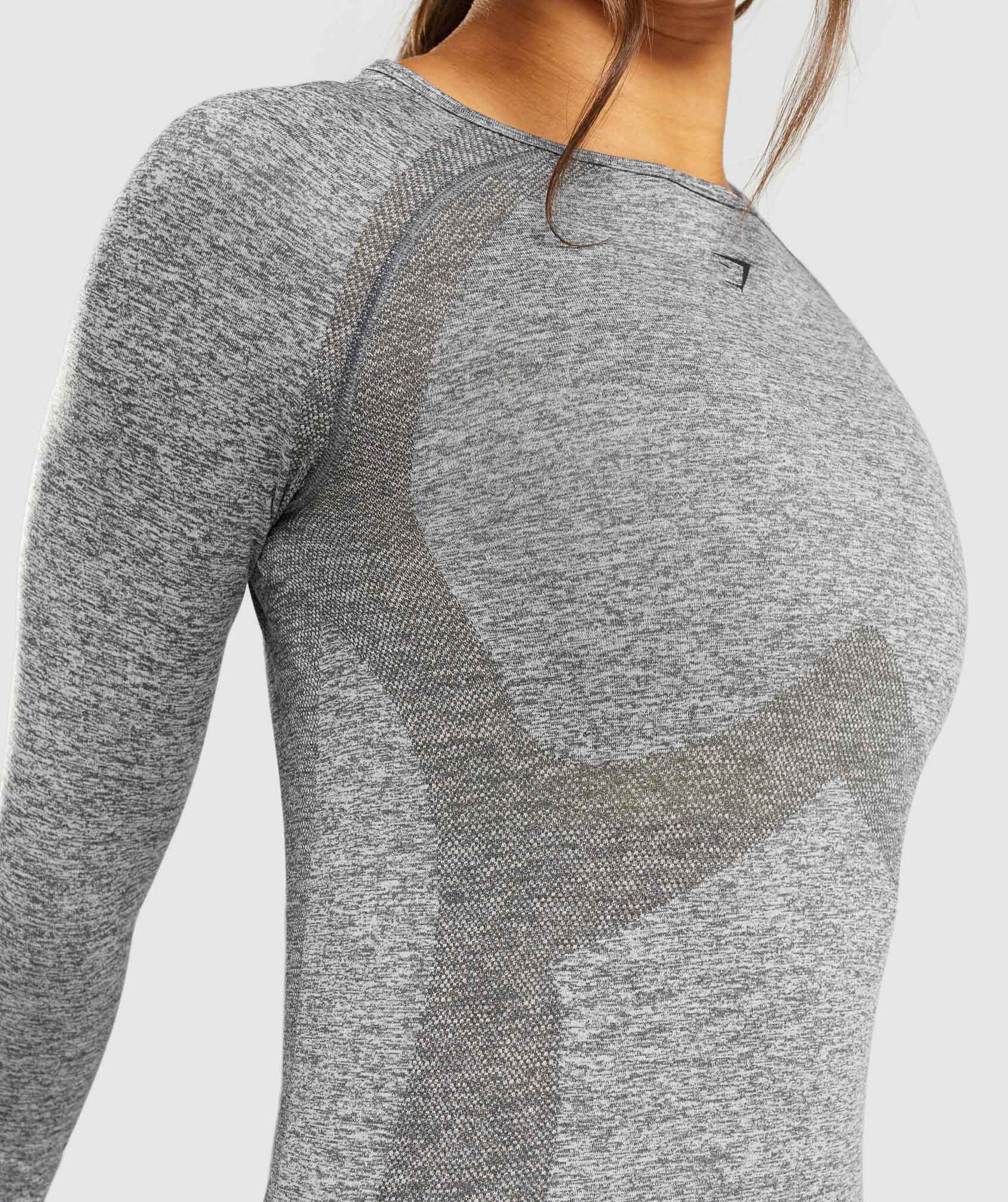 Gymshark Flex Sports Long Sleeve Crop Top - Charcoal Marl/teal from Gymshark  on 21 Buttons