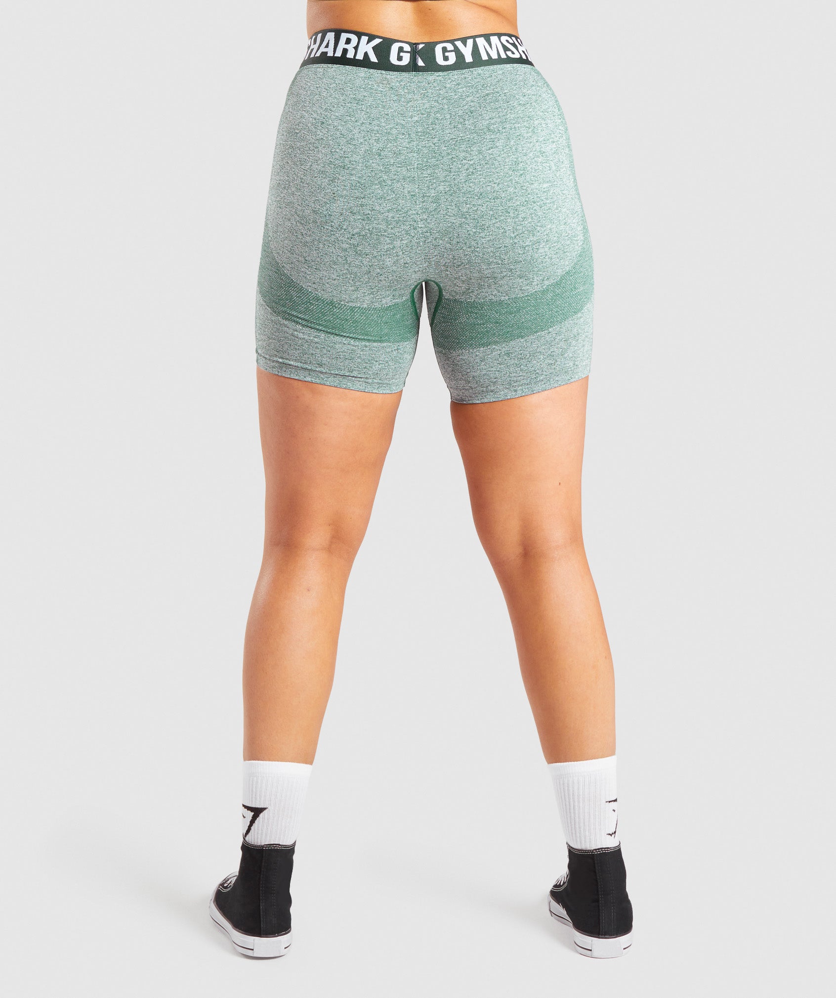 Gymshark Flex Shorts - Charcoal Marl/Light Green