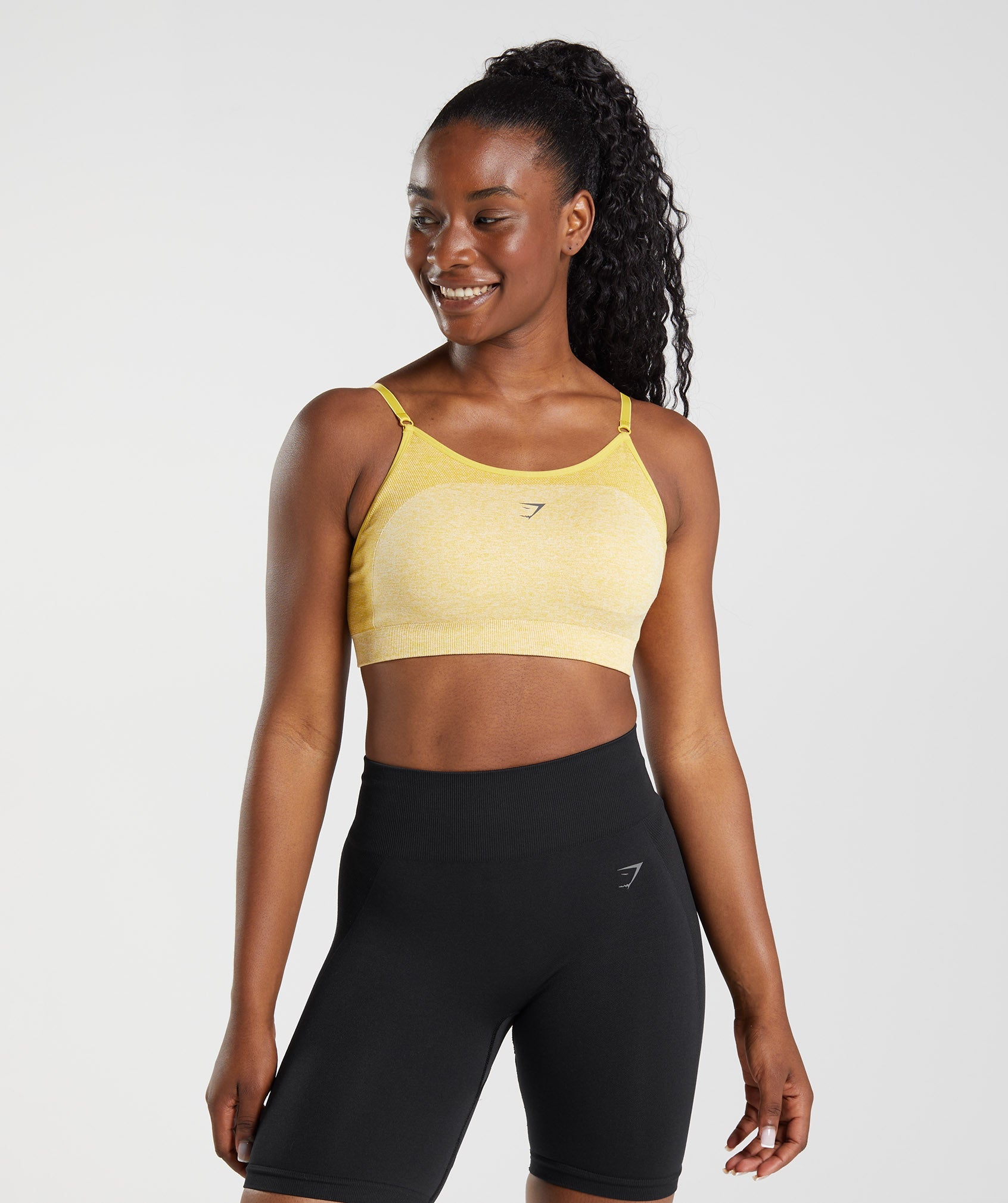 Flex Strappy Sports Bra in Medallion Yellow/White Marl - view 1