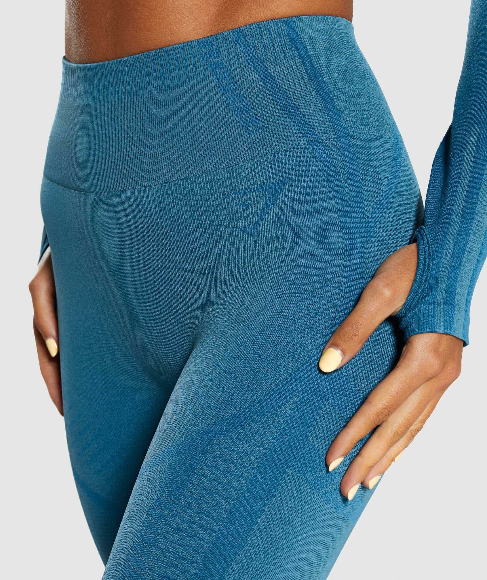 Gymshark Geo Seamless Cropped Ombre Leggings in Teal Tones Women's Size L  Blue : r/gym_apparel_for_women