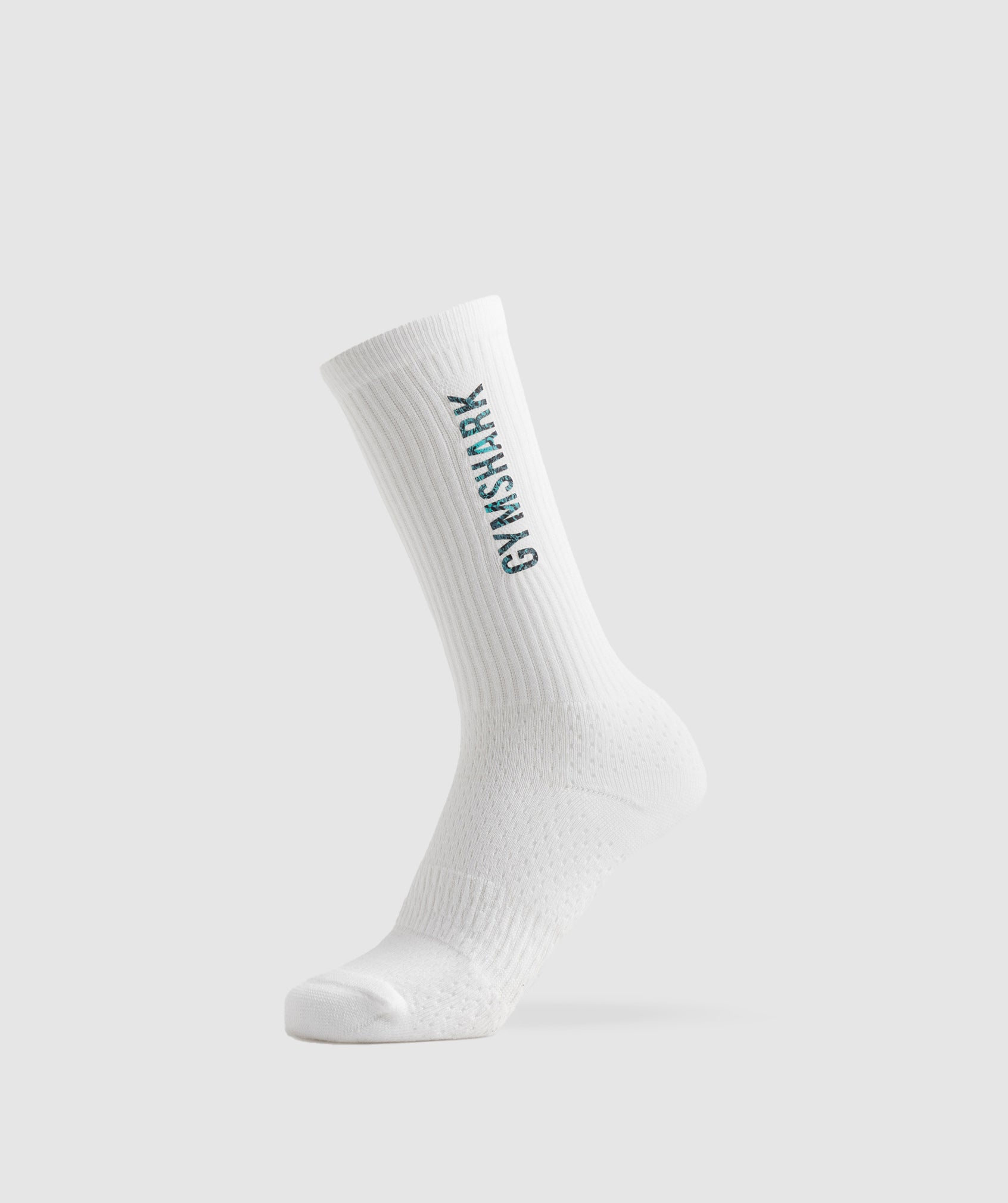 Animal Print Crew Socks in White - view 1