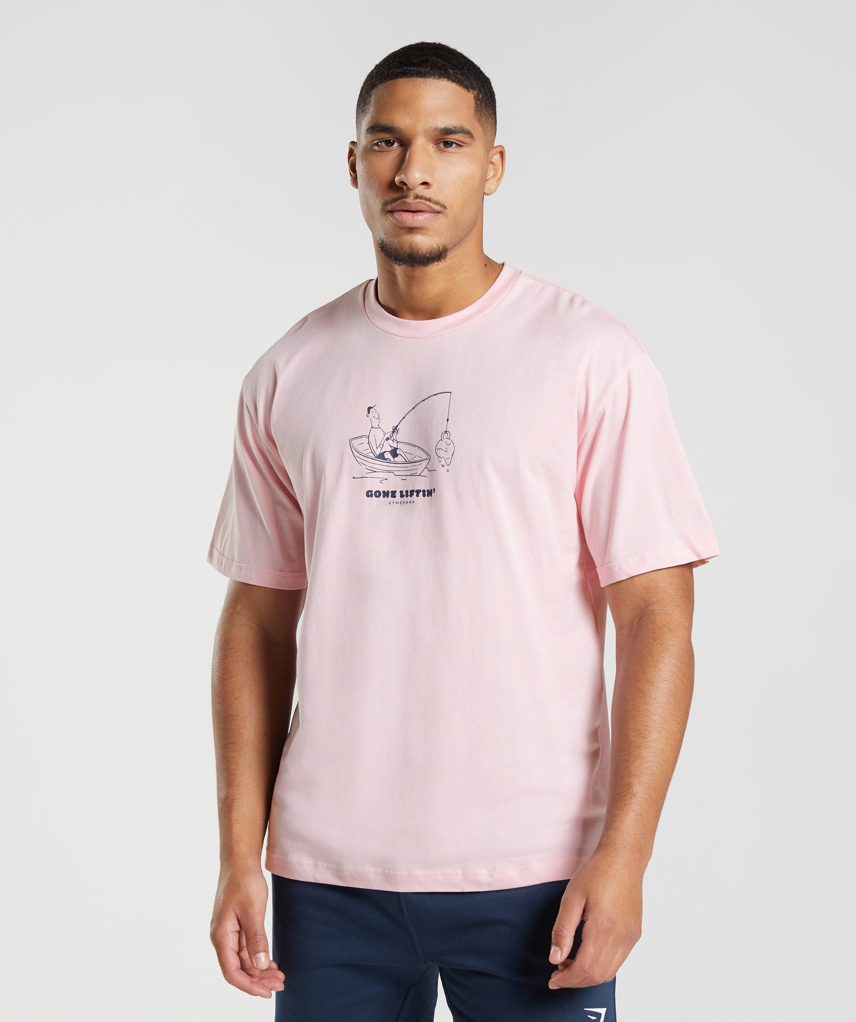 Gone Liftin' Graphic T-Shirt in Sweet Pink - view 1