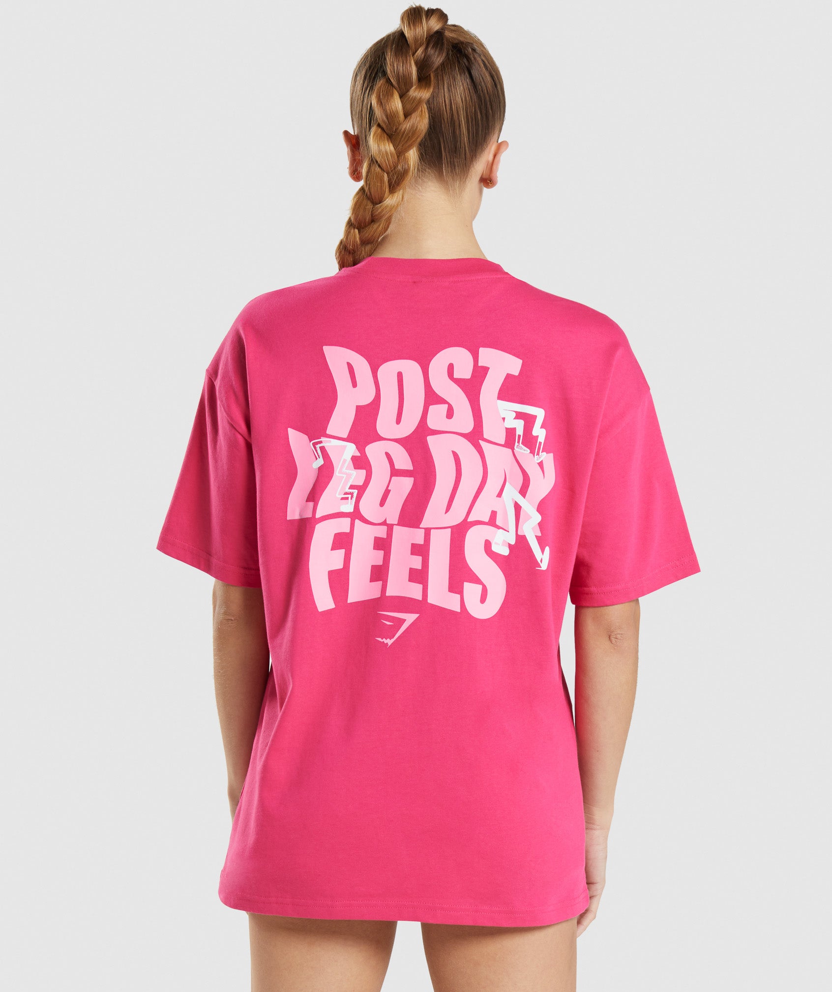Leg Day Oversized T-Shirt in Hibiscus Pink - view 1
