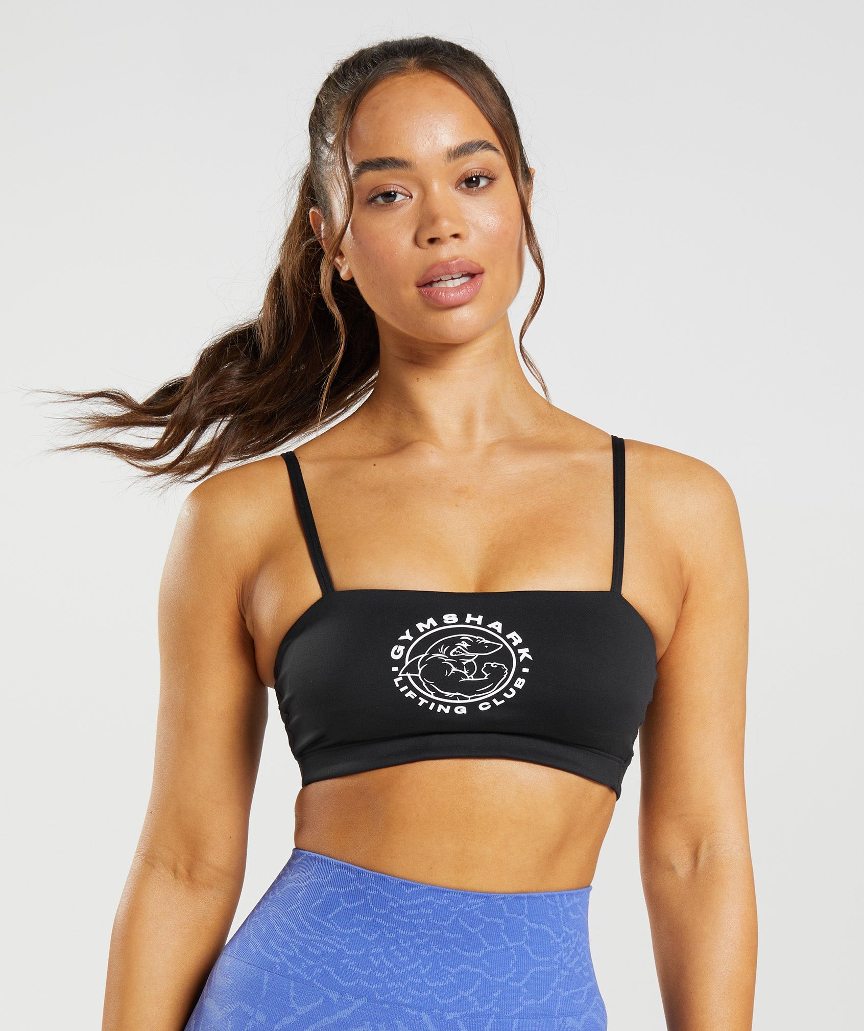 Gymshark Wtflex Linear Seamless Sports Bra - Pebble Grey/Orange/Coconut  White