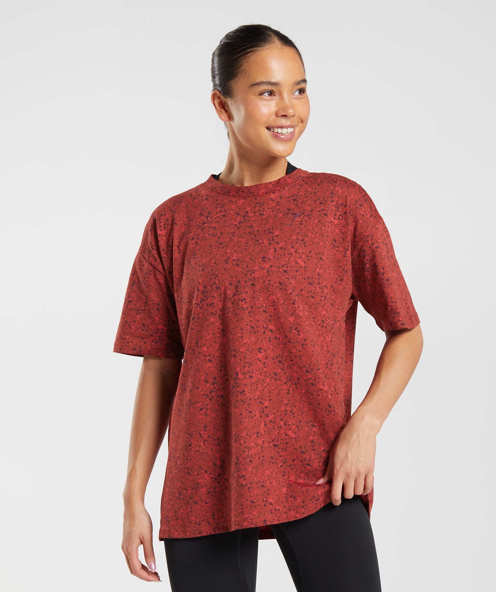 Mineral Print T-Shirt in Rosewood Red - view 1