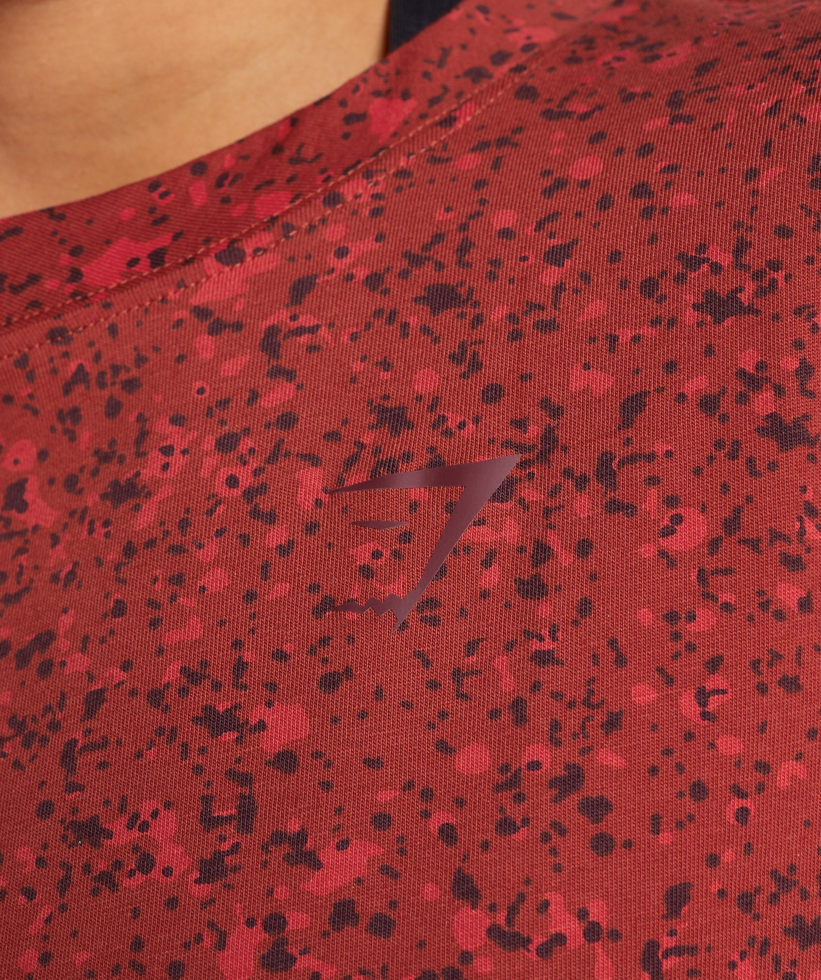 Mineral Print T-Shirt in Rosewood Red - view 3