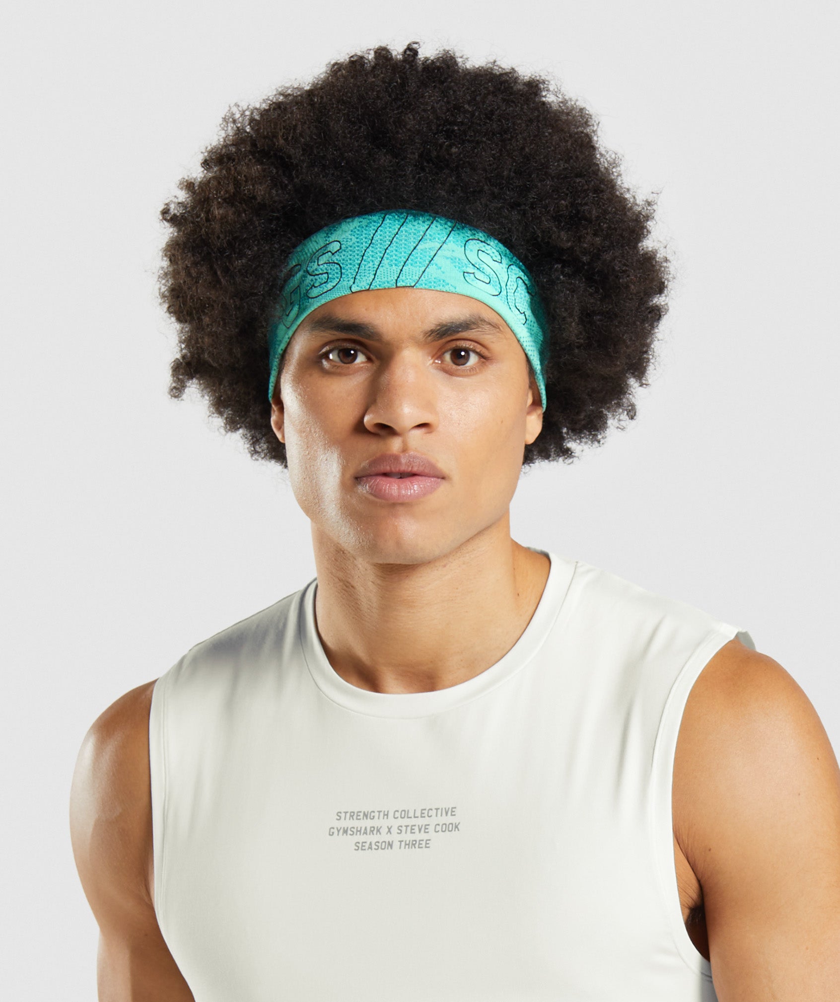 Gymshark//Steve Cook Headband in Turquoise - view 1