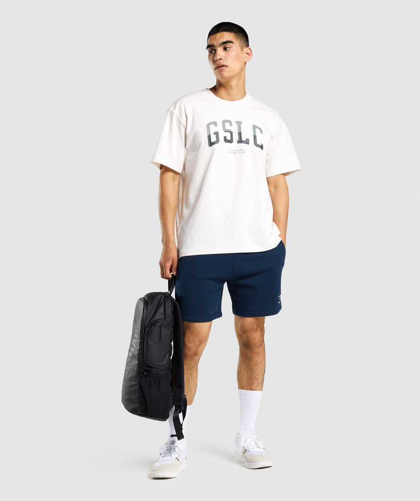 Gymshark GSLC Collegiate Oversized T-Shirt - Cream | White Tops | Gymshark