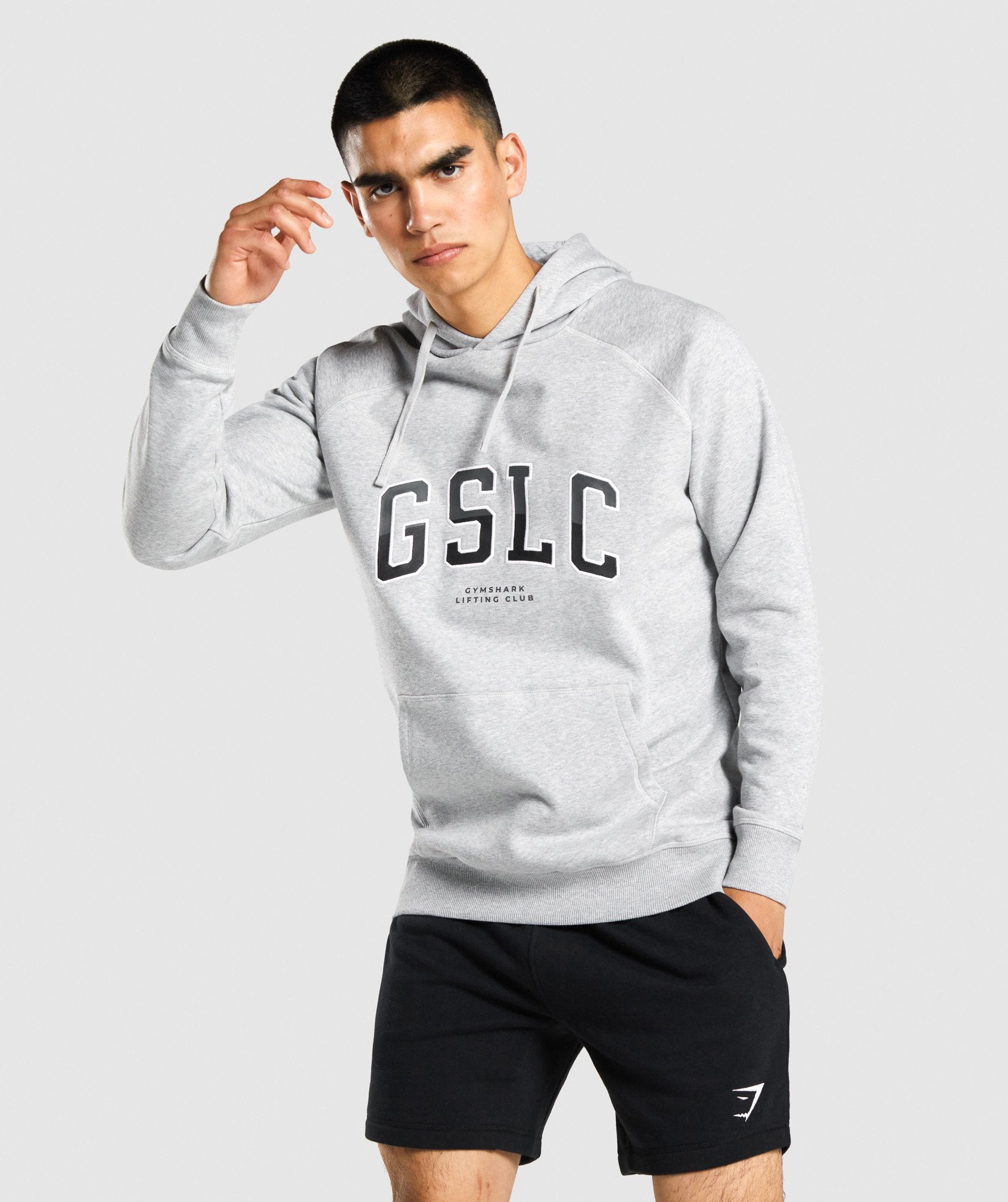 GSLC Collegiate Hoodie in Light Grey Marl - view 1