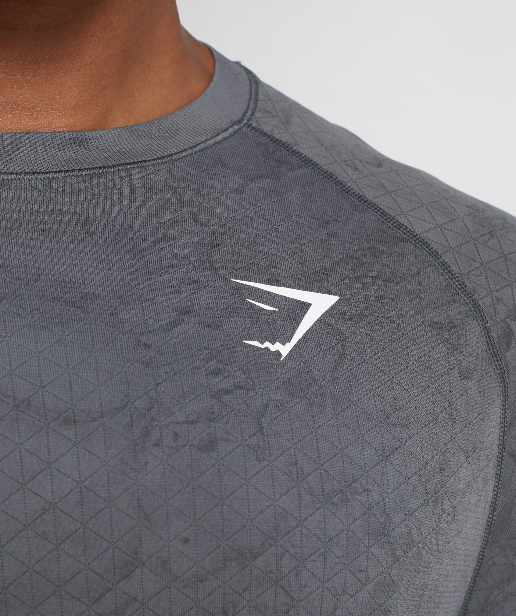 Geo Seamless Long Sleeve T-Shirt in Charcoal Grey/Black - view 6