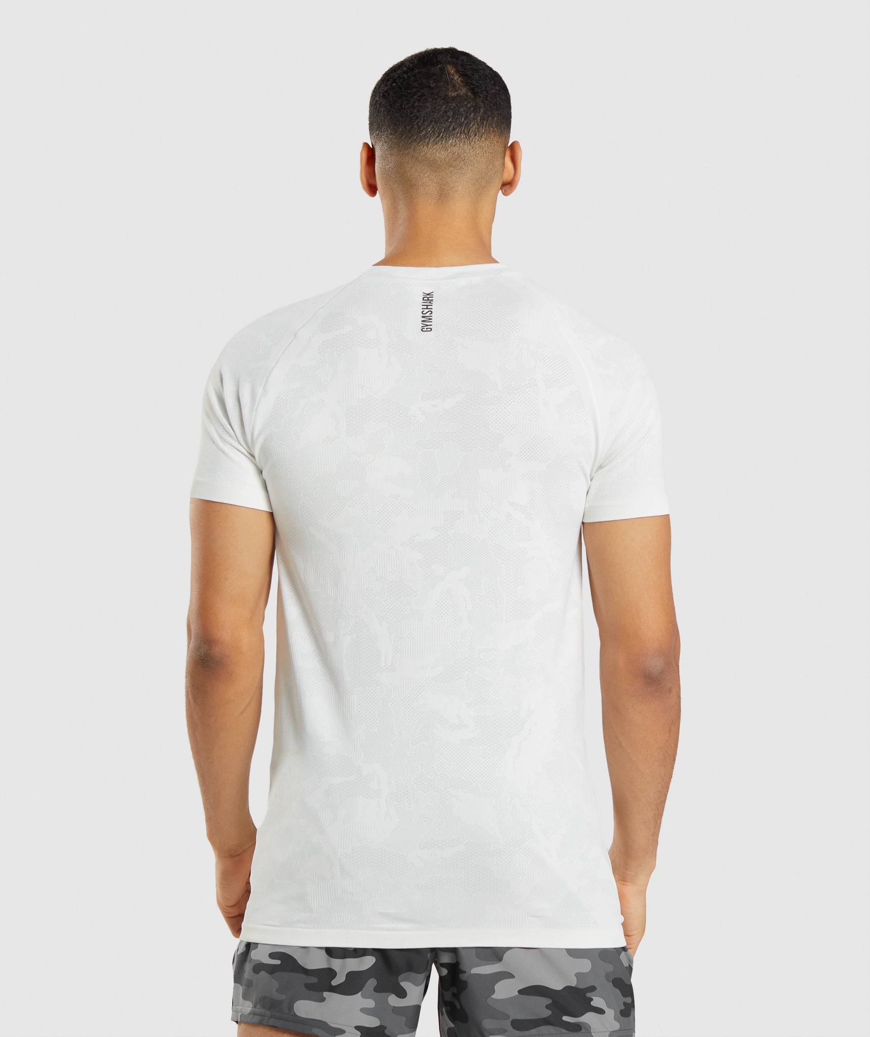 Geo Seamless T-Shirt in White/Light Grey - view 2