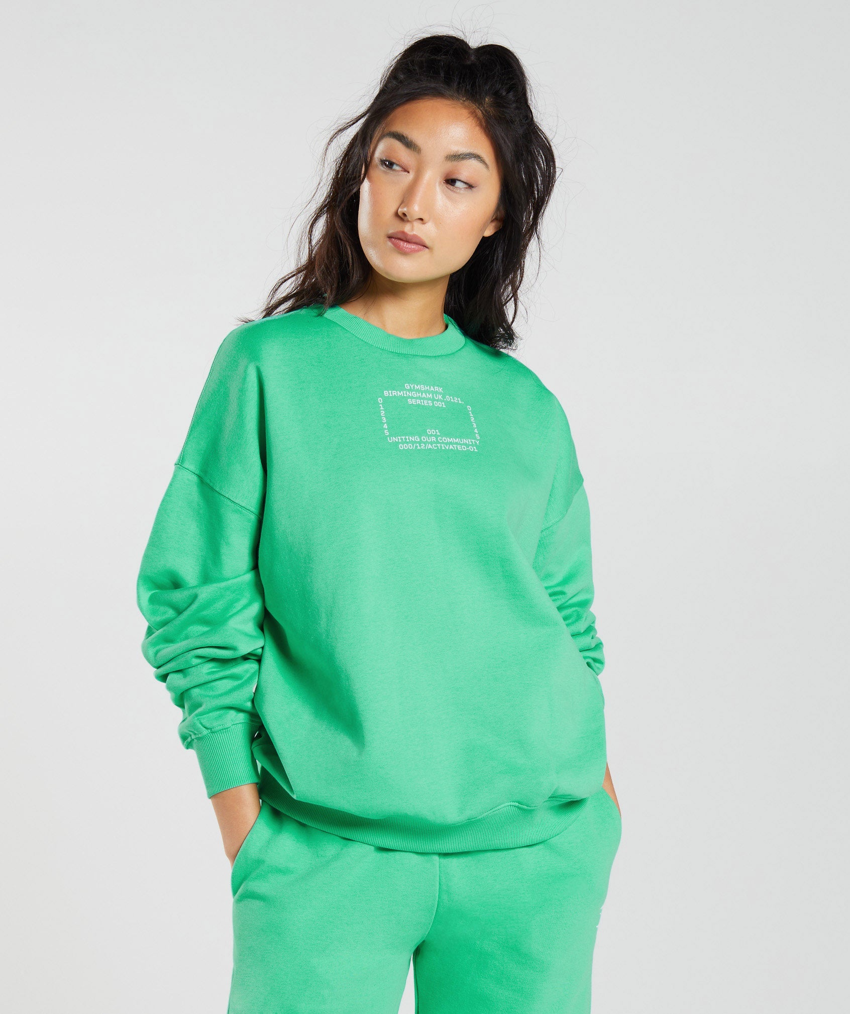 Gymshark Activated Graphic Sweatshirt - Tropic Green | Gymshark