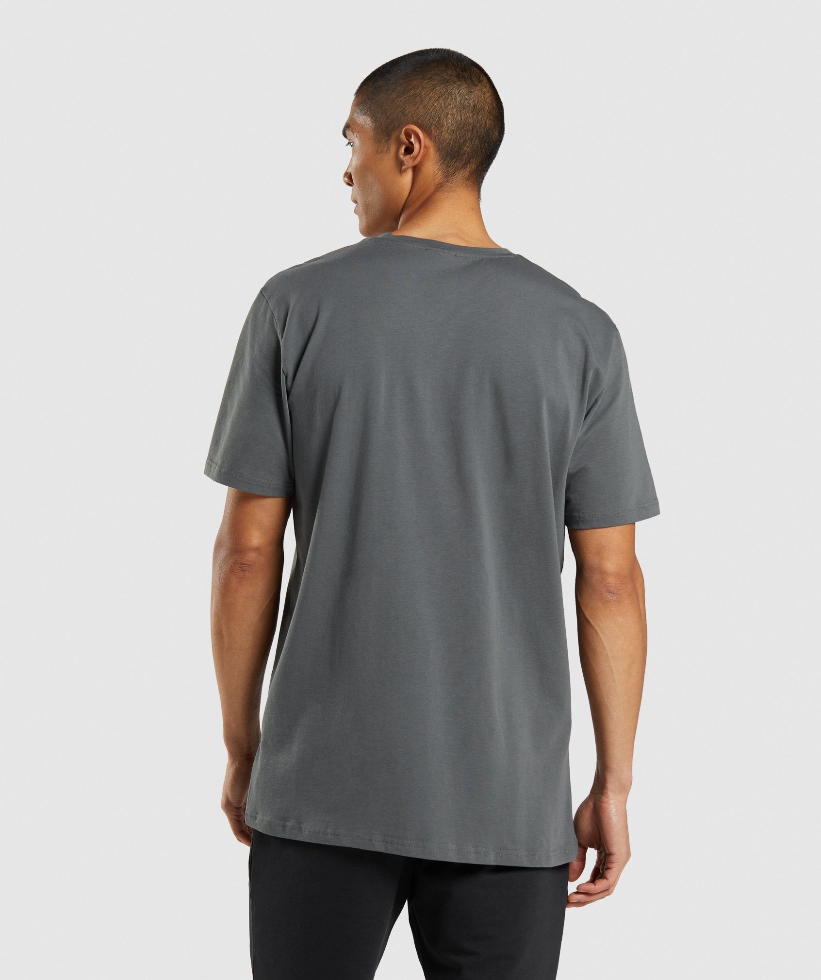 Gymshark Men's SHARKHEAD INFILL T-Shirt Regular Fit Charcoal Grey  A2A4U-GBBC