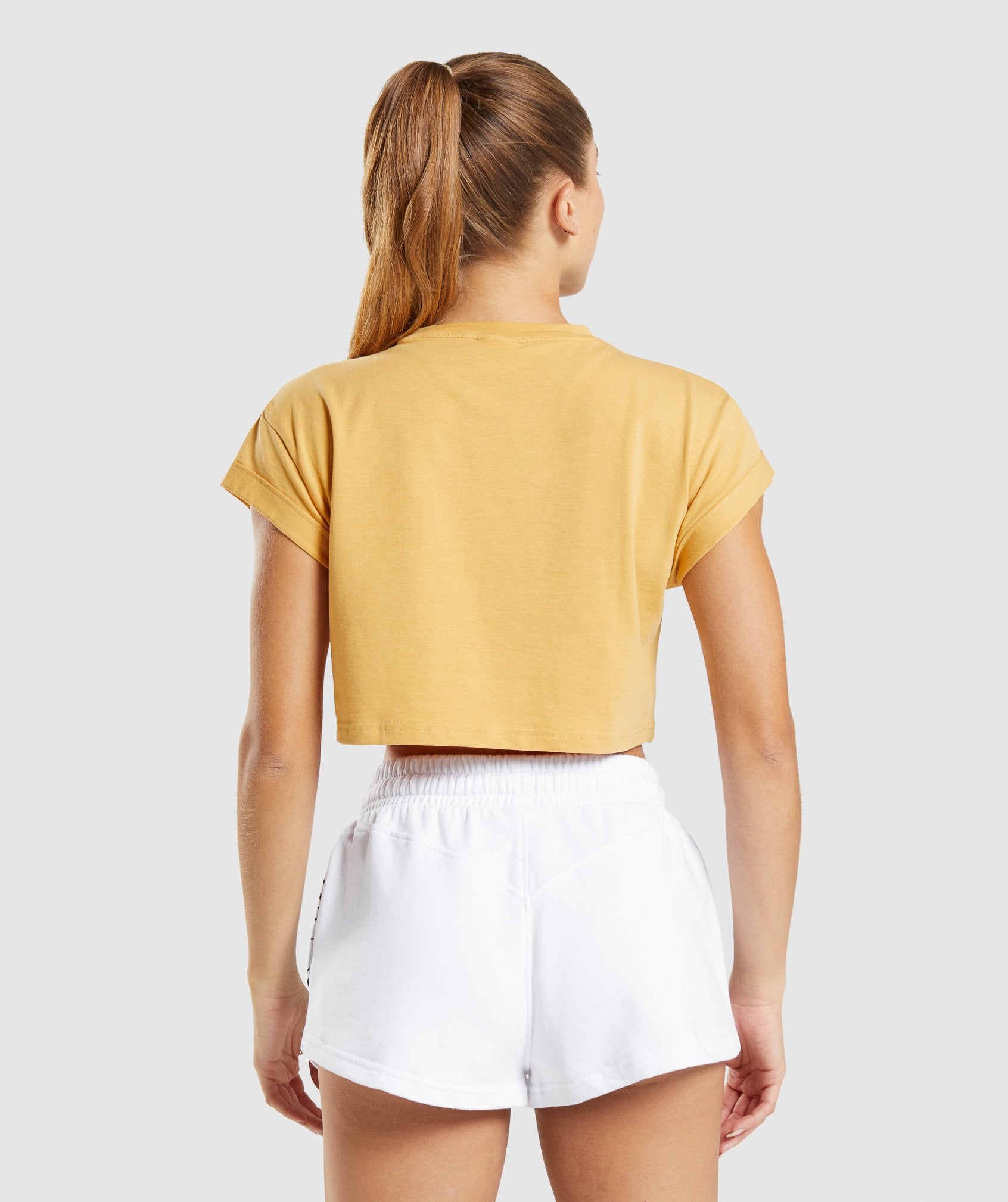 Gymshark, Tops, Gymshark Cotton Boxy Crop Top Size Medium Mustard Yellow