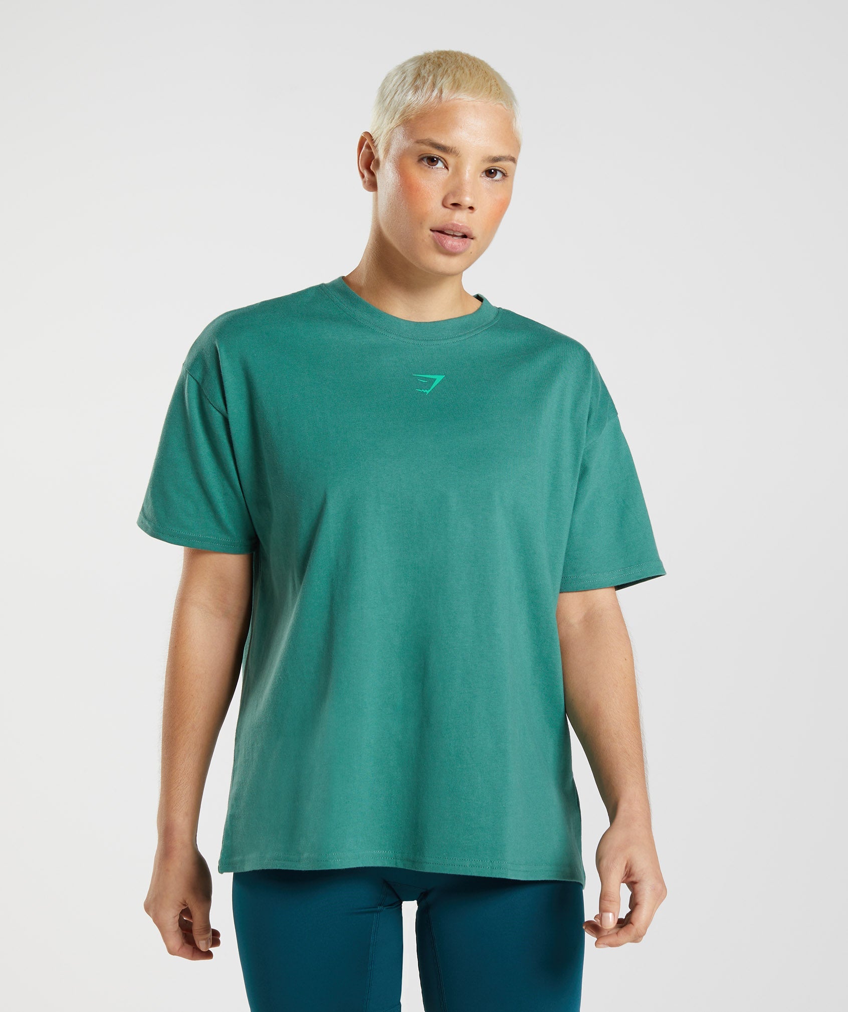 Fraction Oversized T-Shirt in Hoya Green - view 2