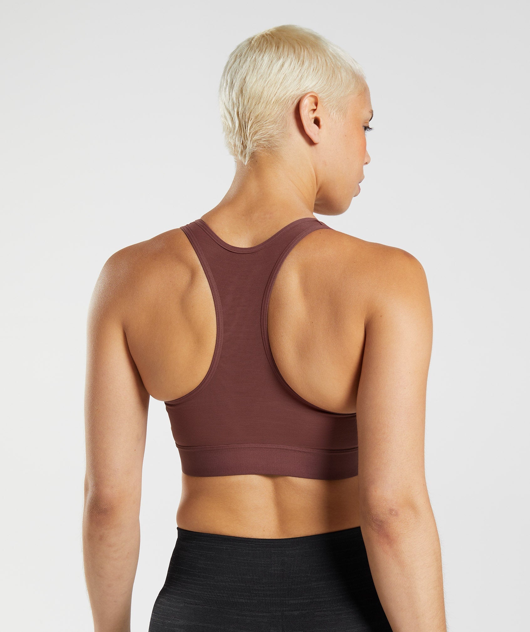 Racerback High Support Sports Bra in Cherry Brown - view 2