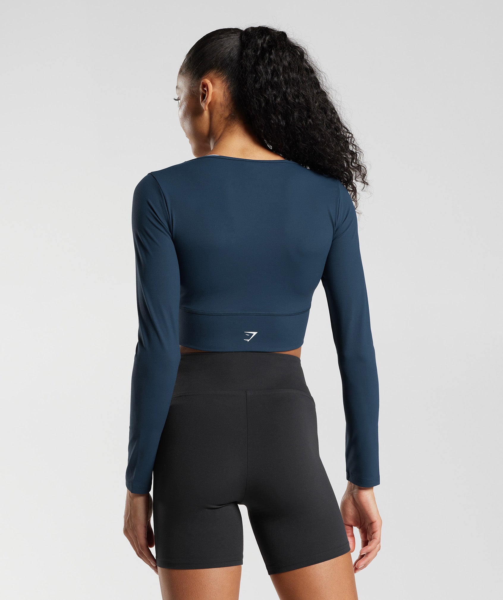 Gymshark Crossover Long Sleeve Crop Top - Slate Lavender