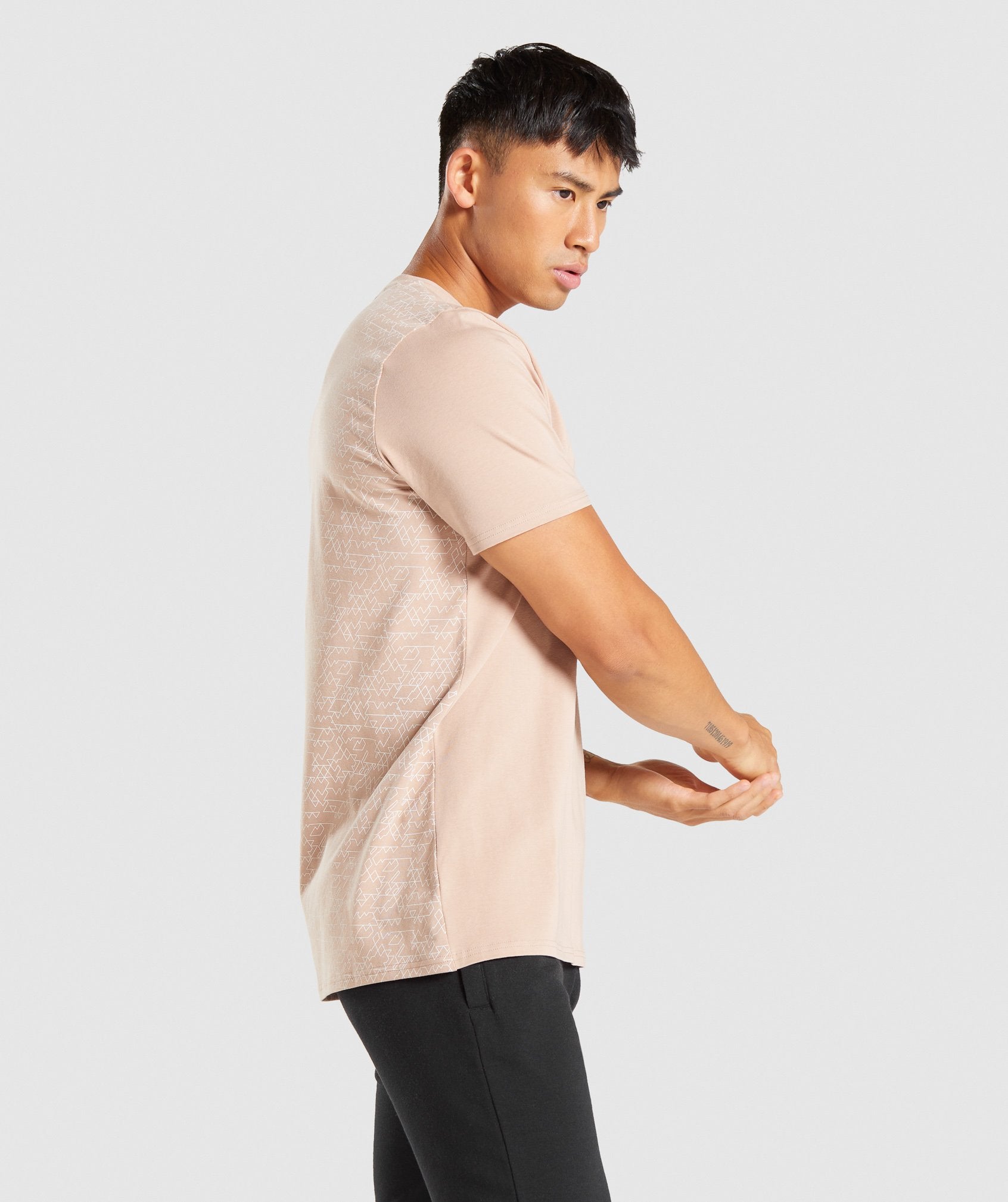 Linear Hex T-Shirt in Taupe - view 4