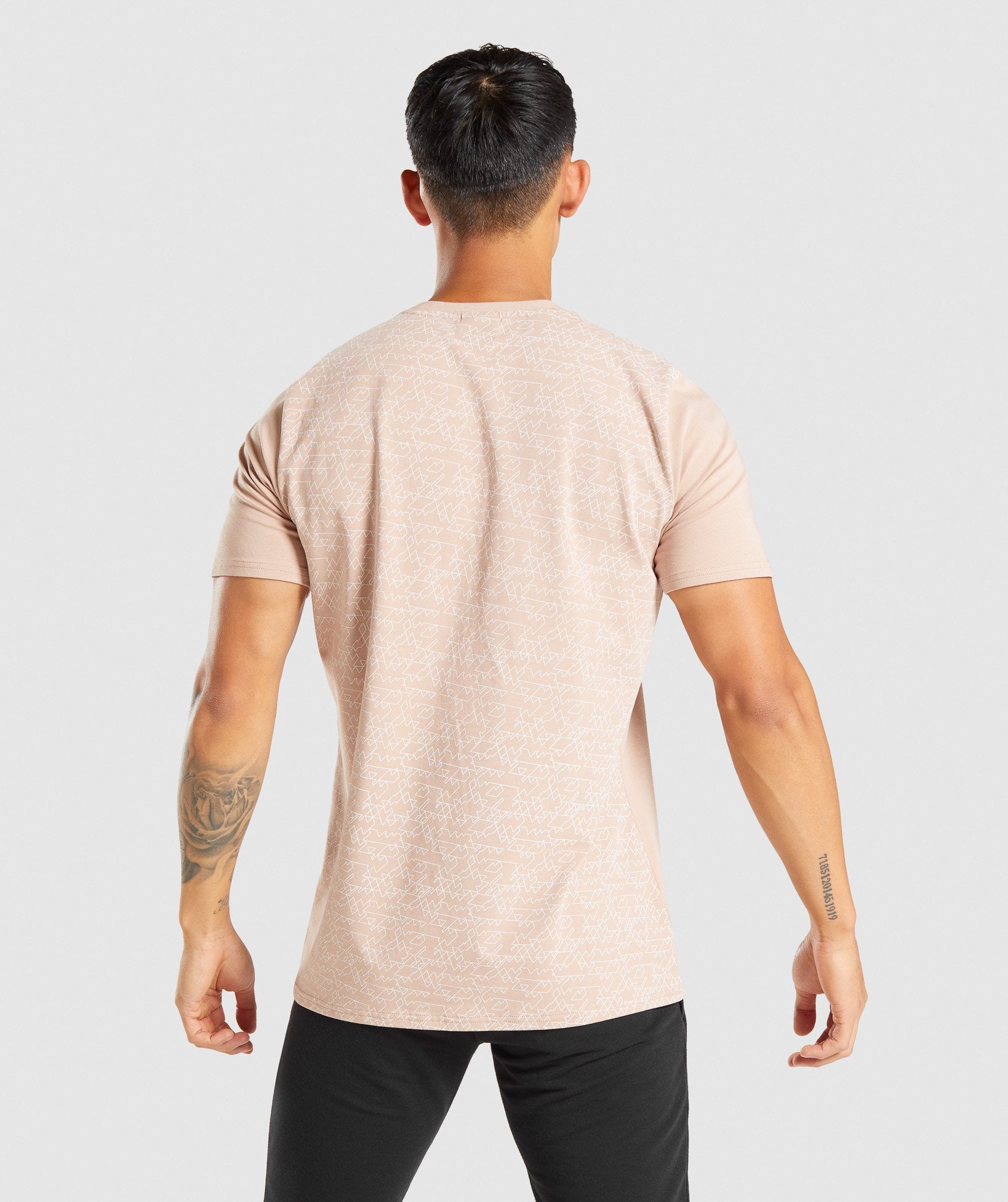 Linear Hex T-Shirt in Taupe - view 3