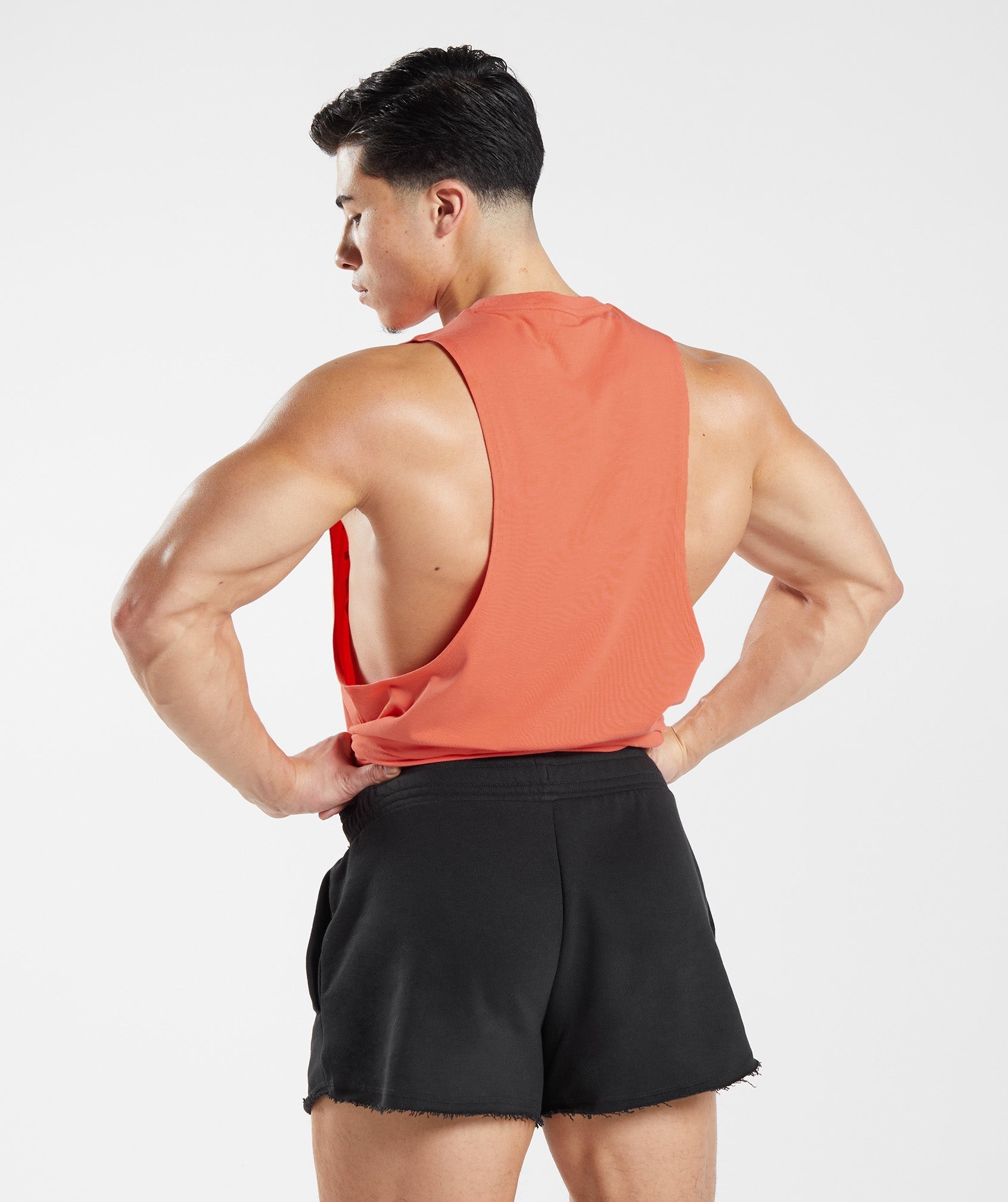 GYMSHARK: React Drop Arm Tank Orange (Size M) - LearningSpring School