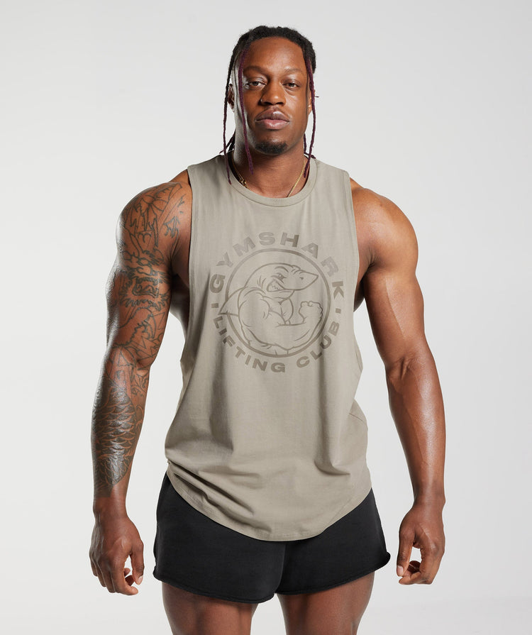 Gymshark Legacy Drop Arm Tank - Limestone Marl