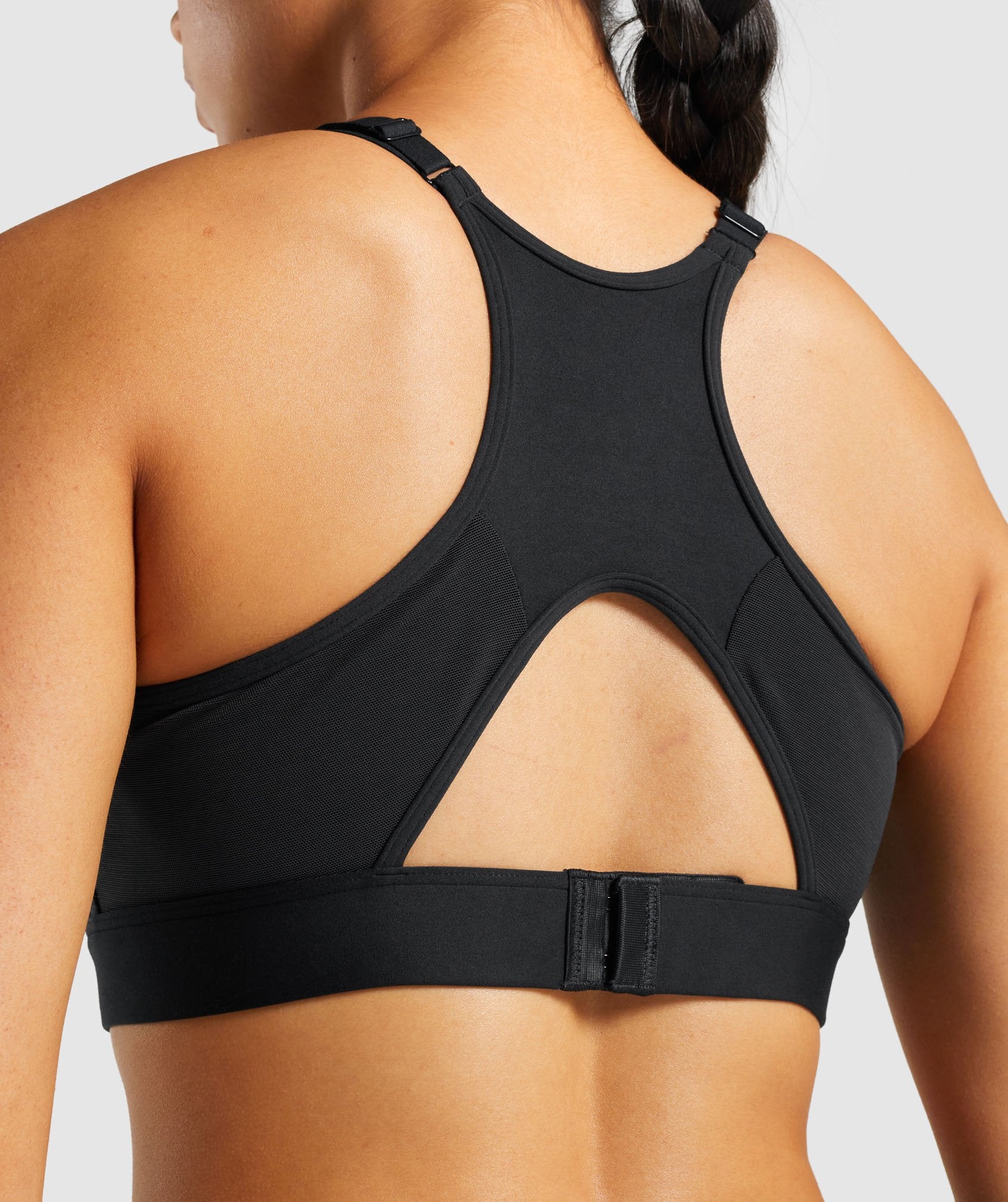 Gymshark Mesh Neckline Training Sports Bra - Black