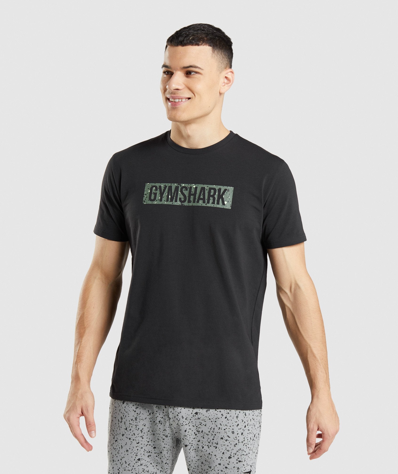 Gymshark Micro Print Block Infill T-Shirt - Black | Gymshark