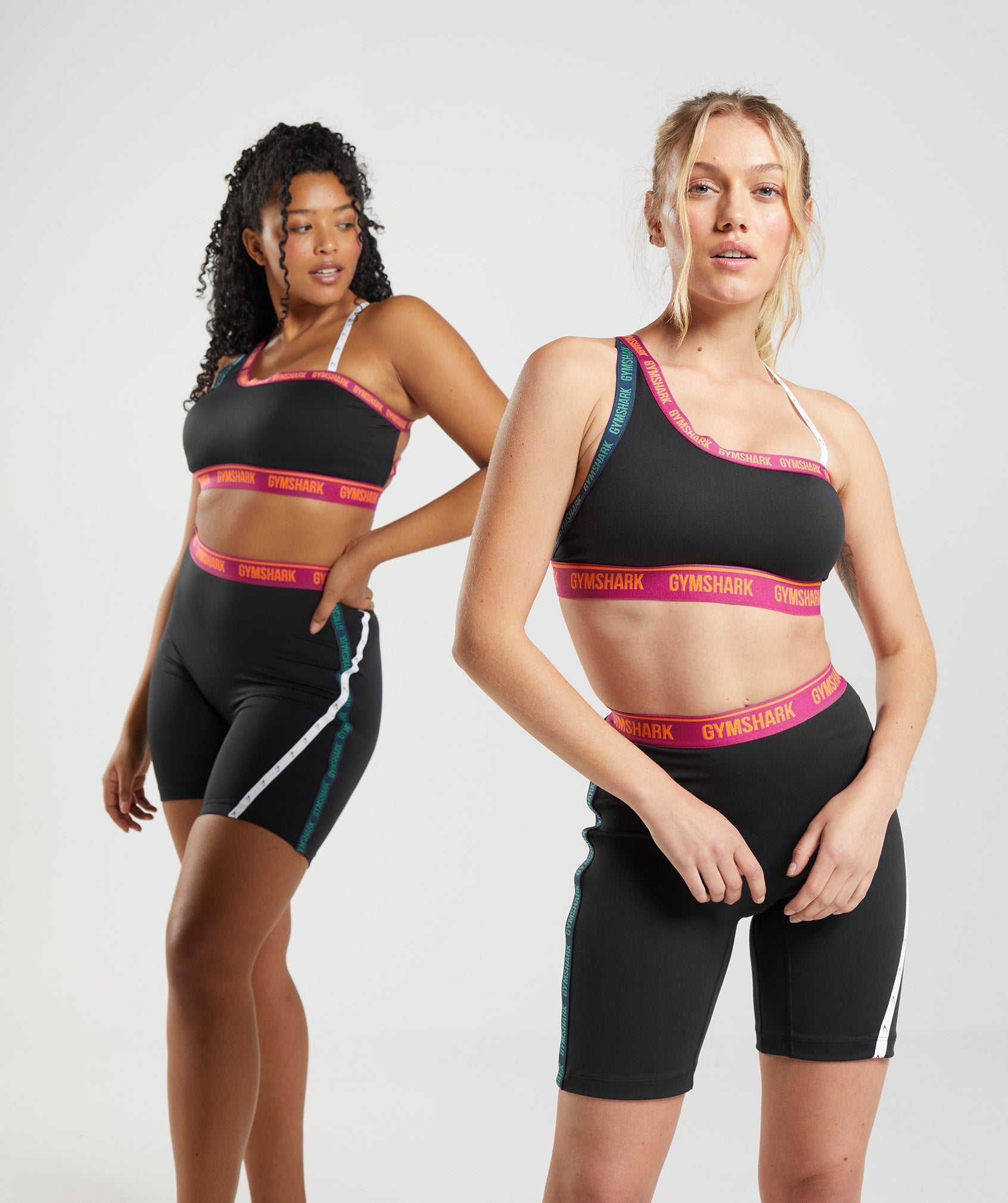 Strike Sports Bra in Black/Dragon Pink/Alpine Green - view 4