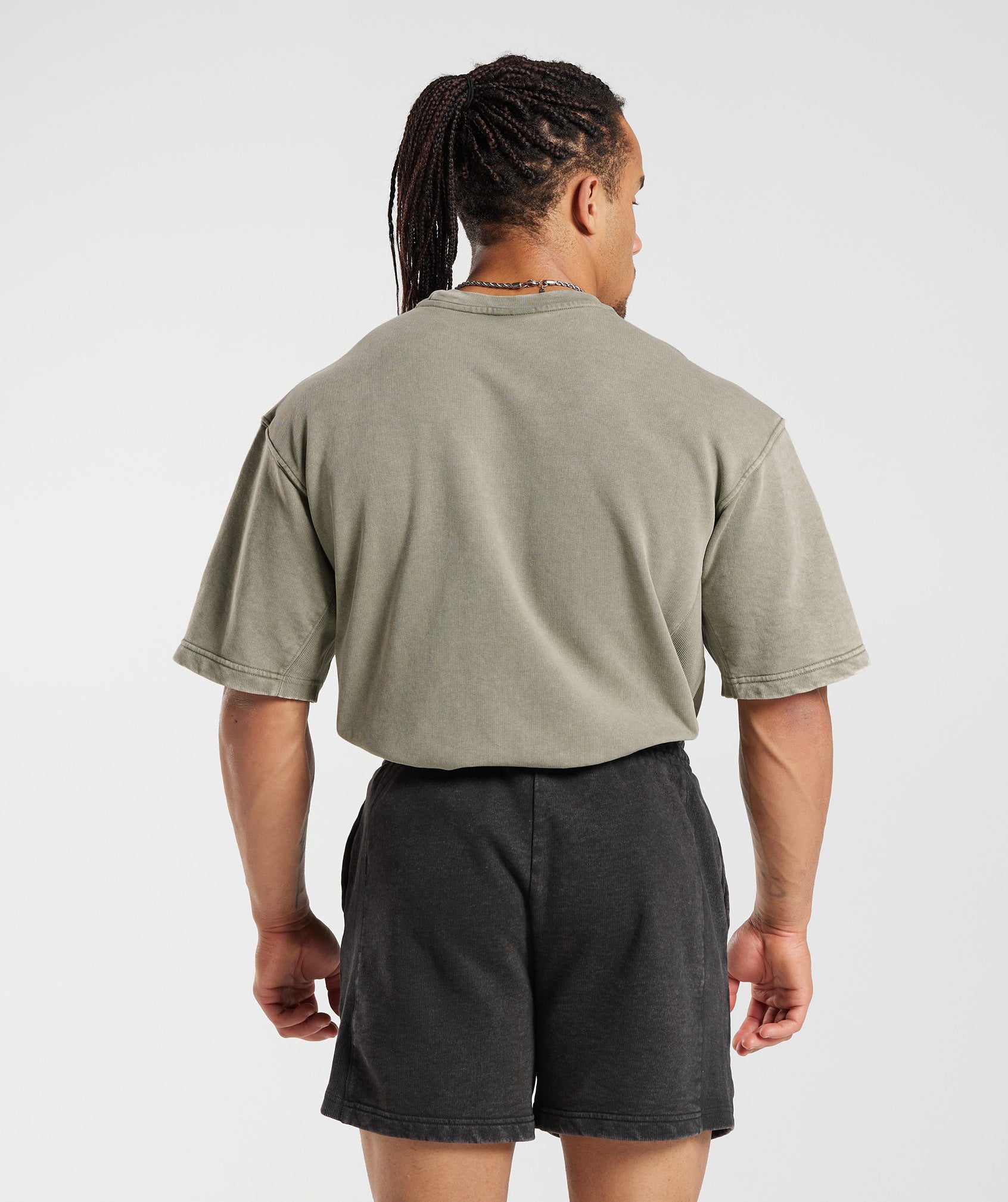 Power Washed Short Sleeve Crew in Ecru Brown - view 2