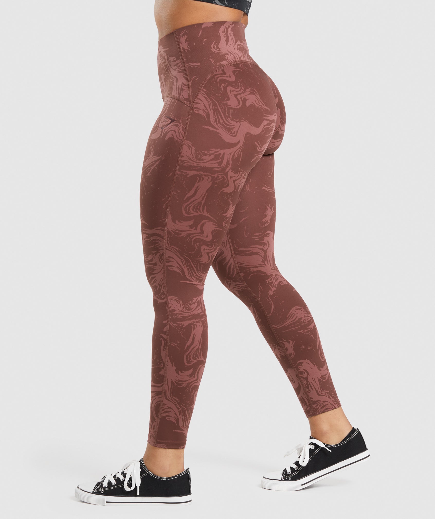 Waist Support Leggings in Cherry Brown Print - view 3