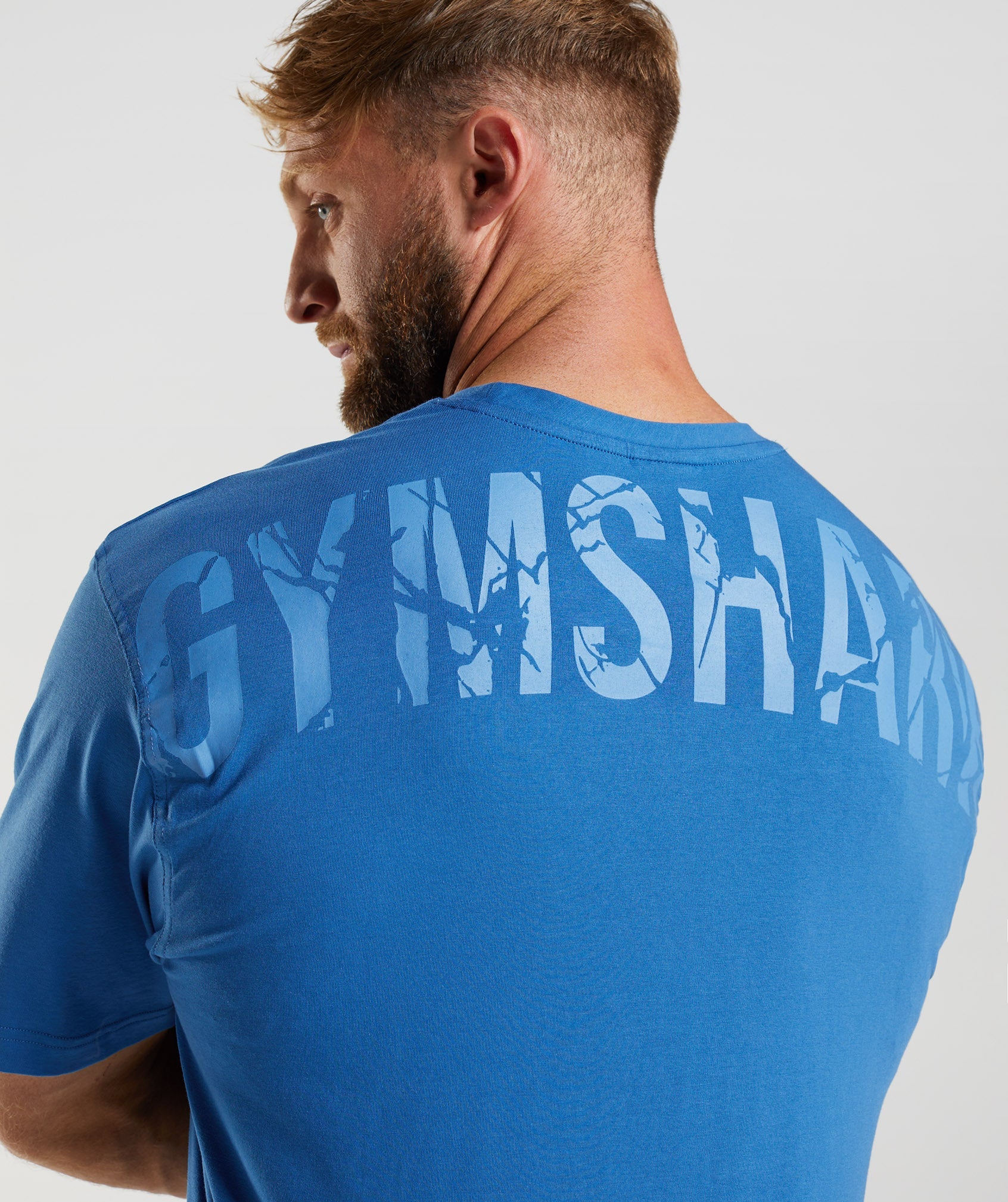 T-shirt homme à manches courtes bleu Gymshark Crew GMBP4010 SPBL