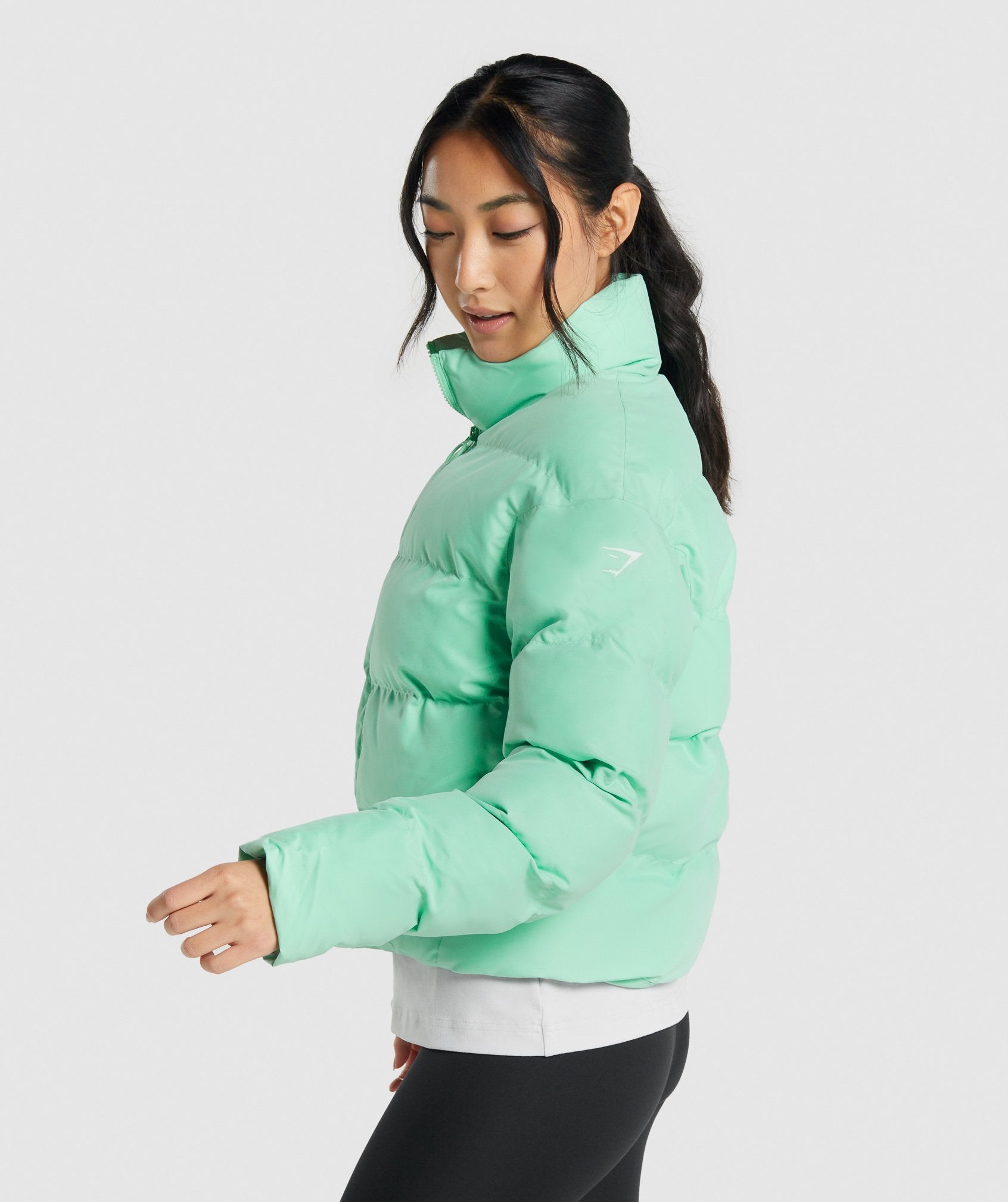 Lime green store puffer jacket women's