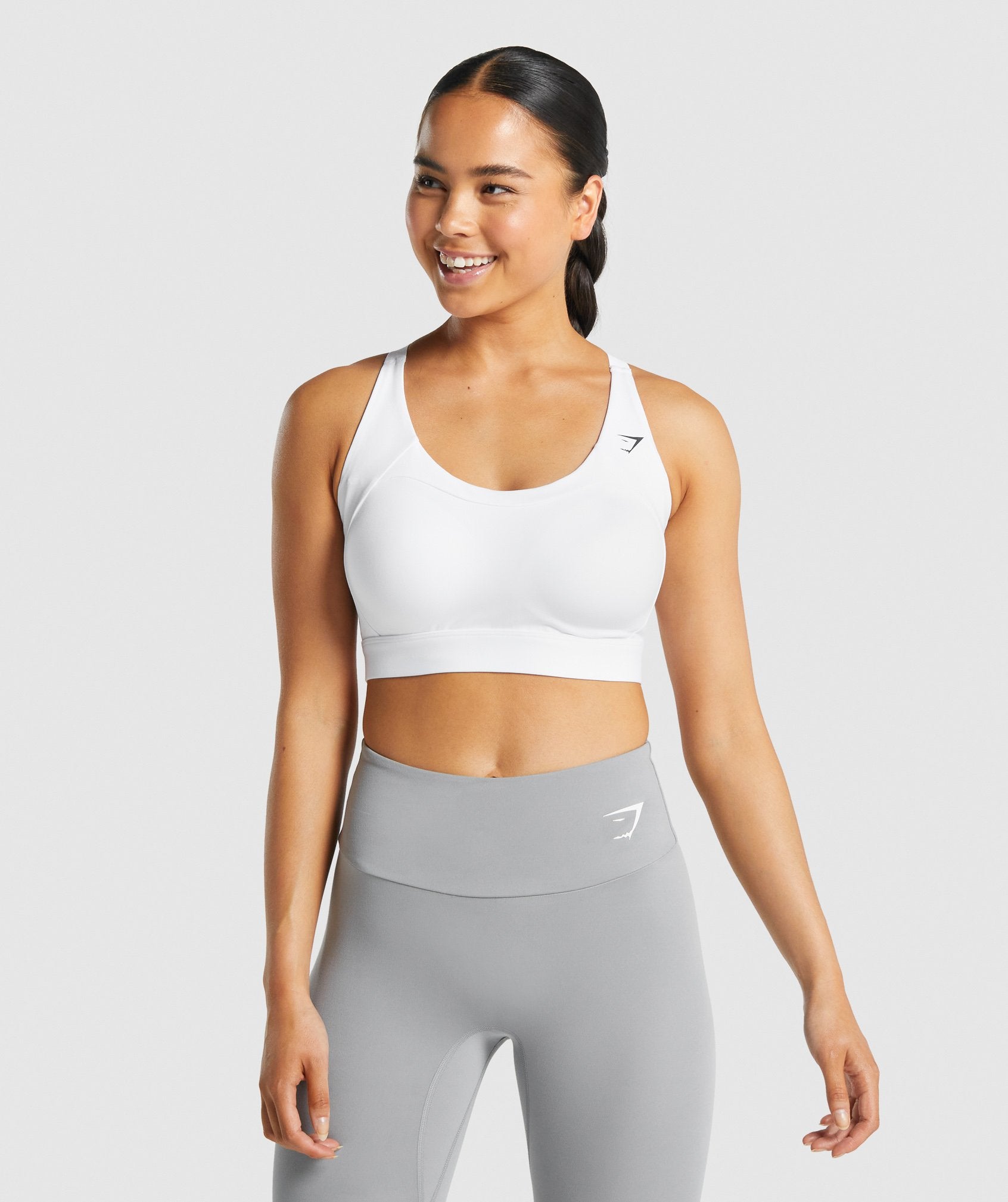 Racer Back Sports Bra in White - view 1