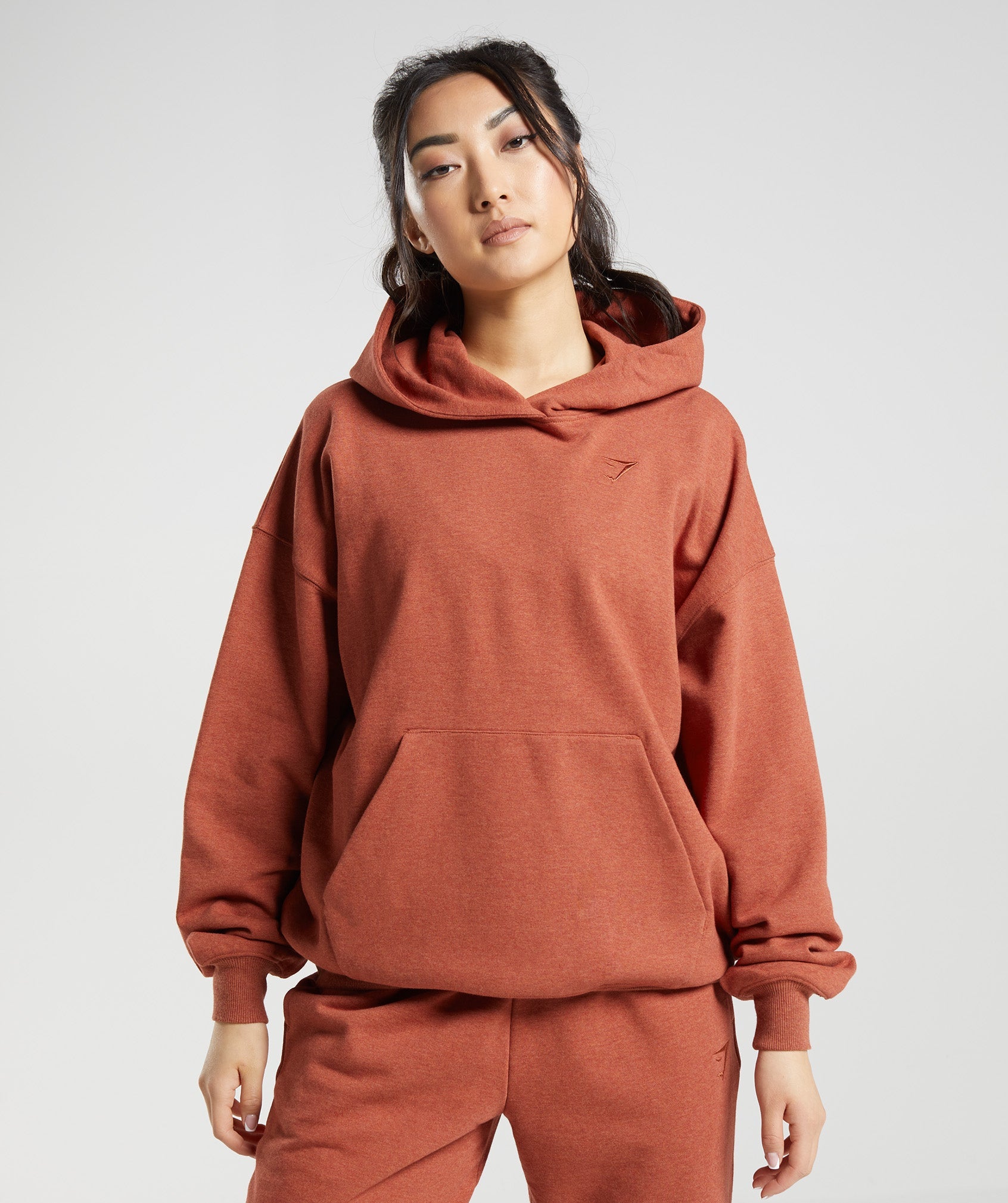 Rest Day Sweats Hoodie in Cinnamon Brown Marl - view 1