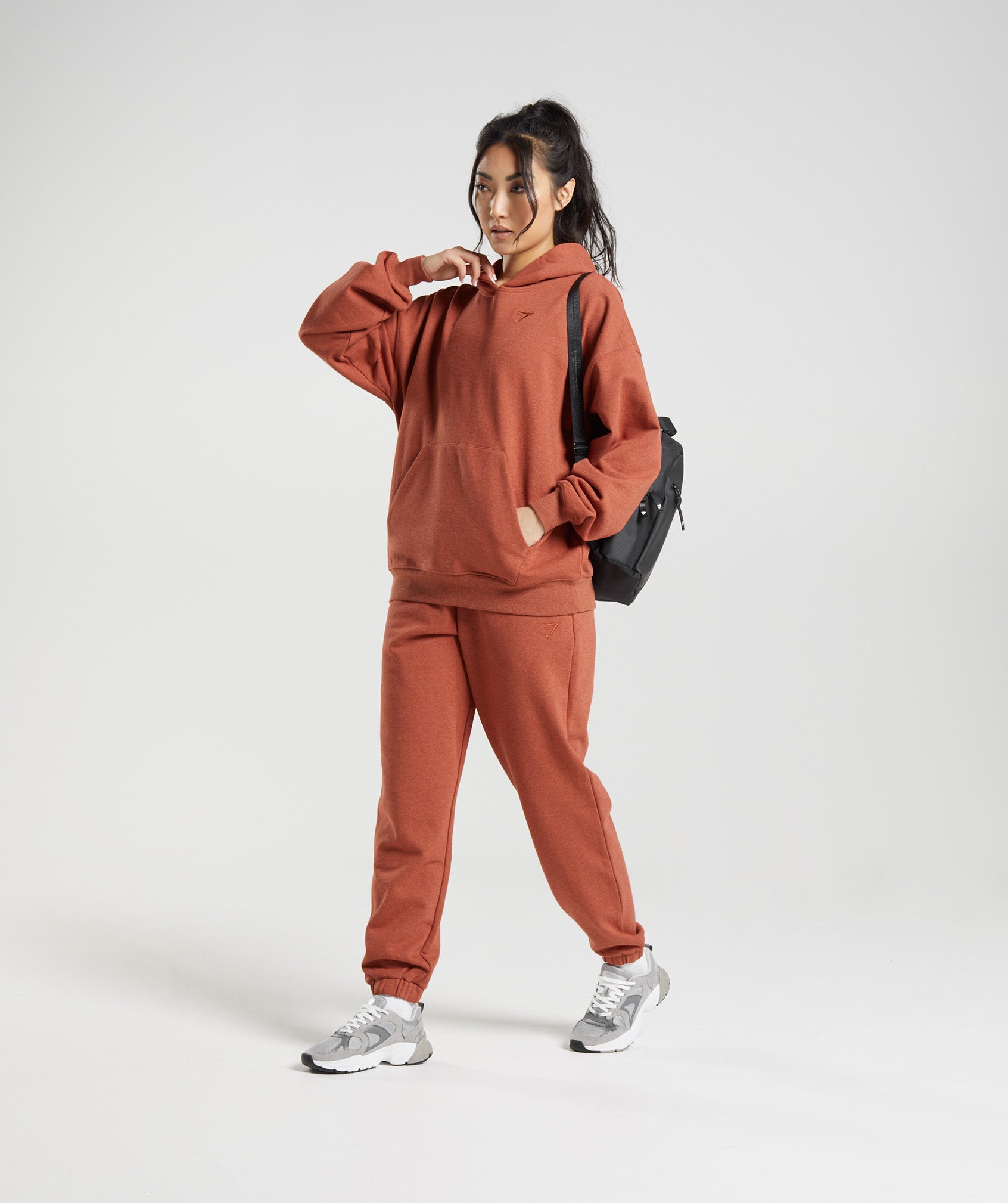 Rest Day Sweats Hoodie in Cinnamon Brown Marl - view 4