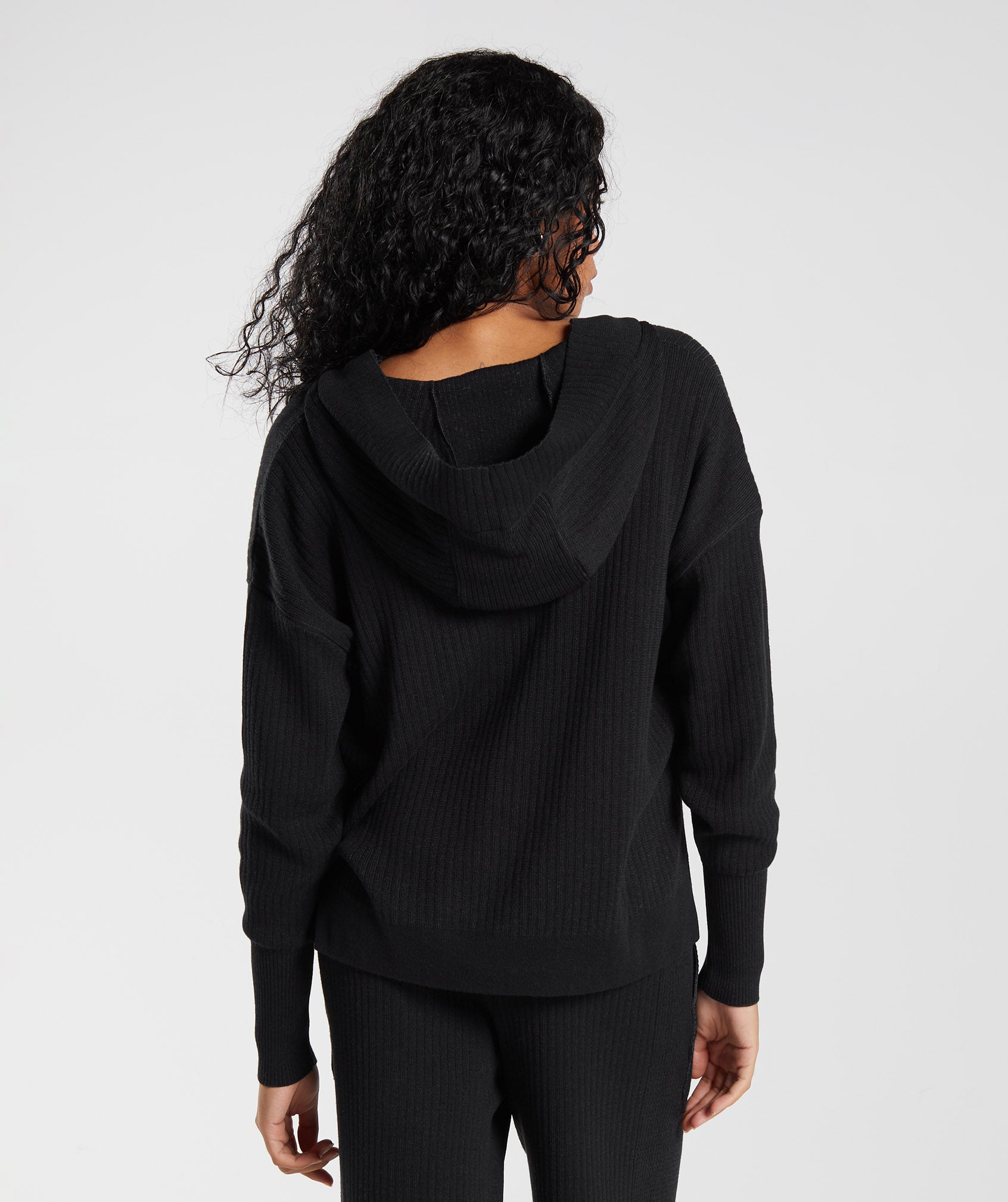 Pause Knitwear Hoodie in Black/Onyx Grey - view 3