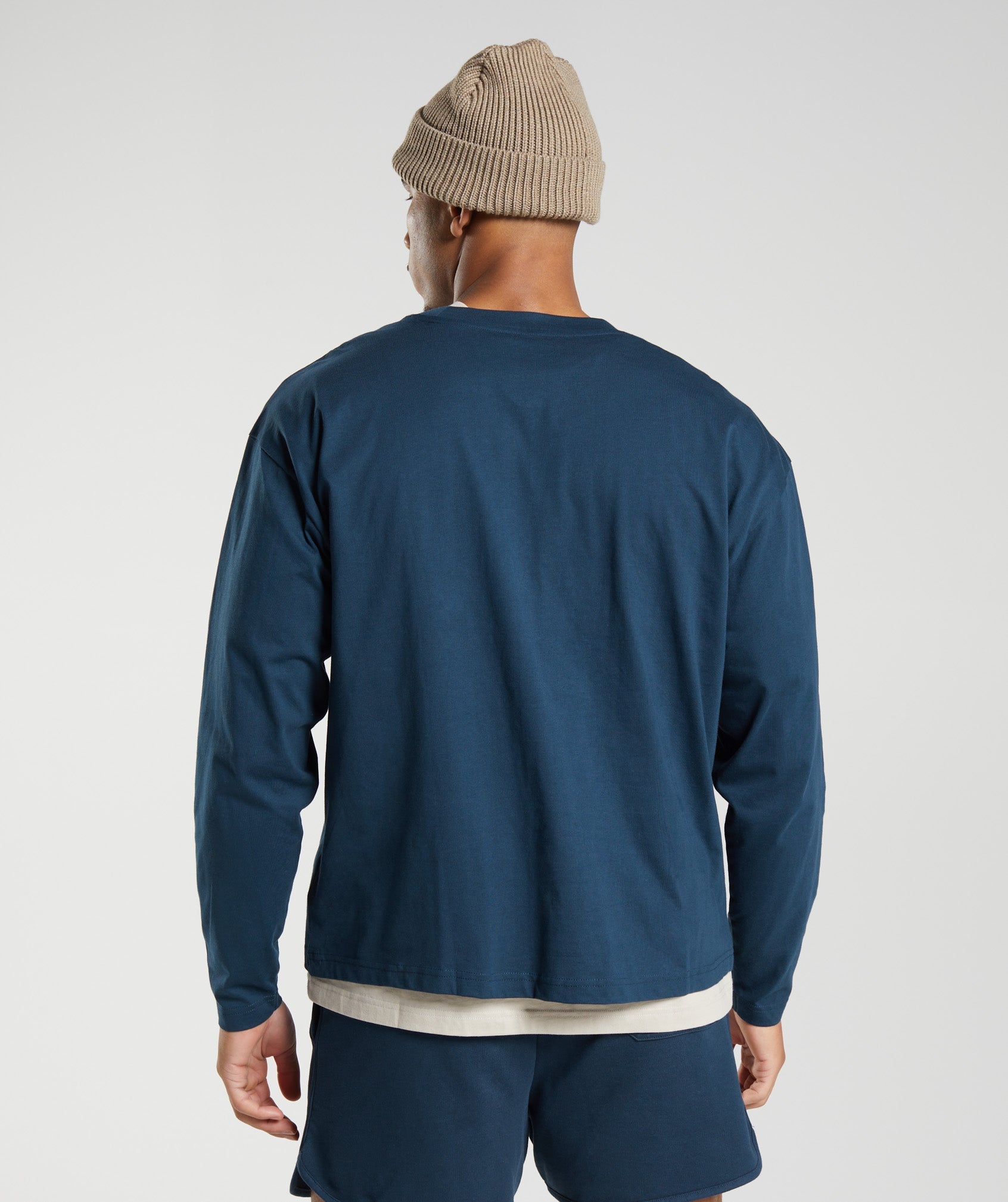Rest Day Sweats Long Sleeve T-Shirt in Navy - view 3