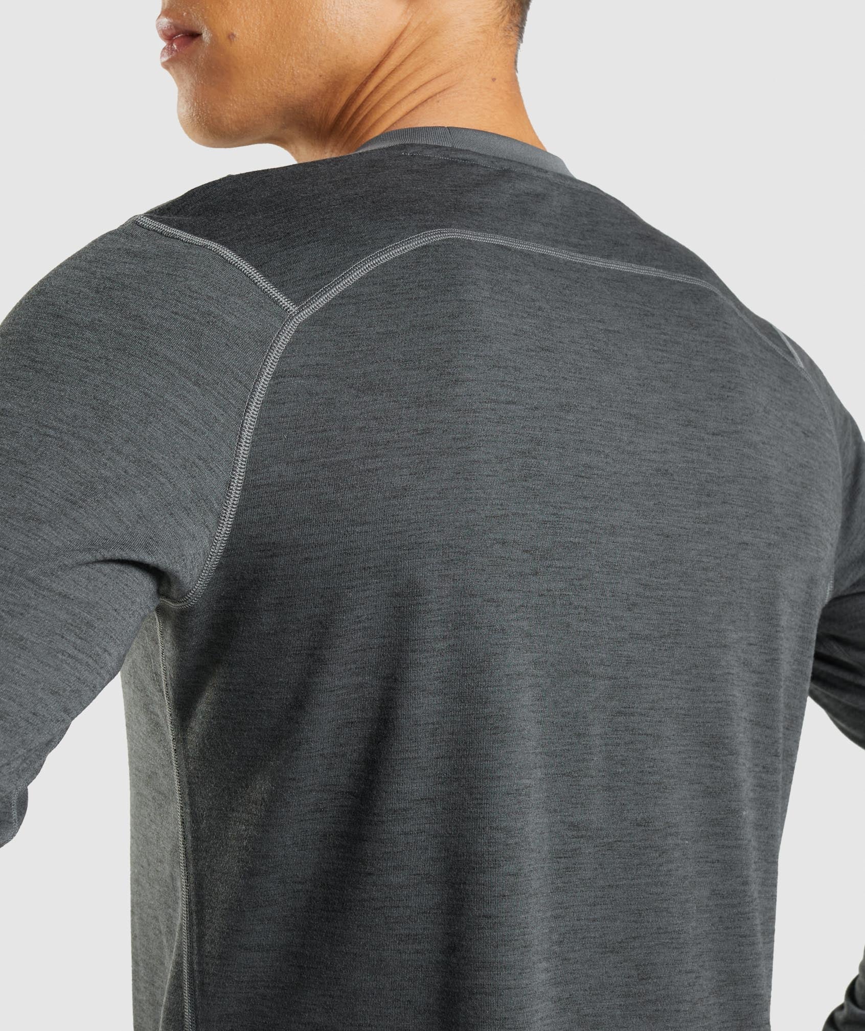 Retake Long Sleeve T-Shirt in Charcoal Marl
