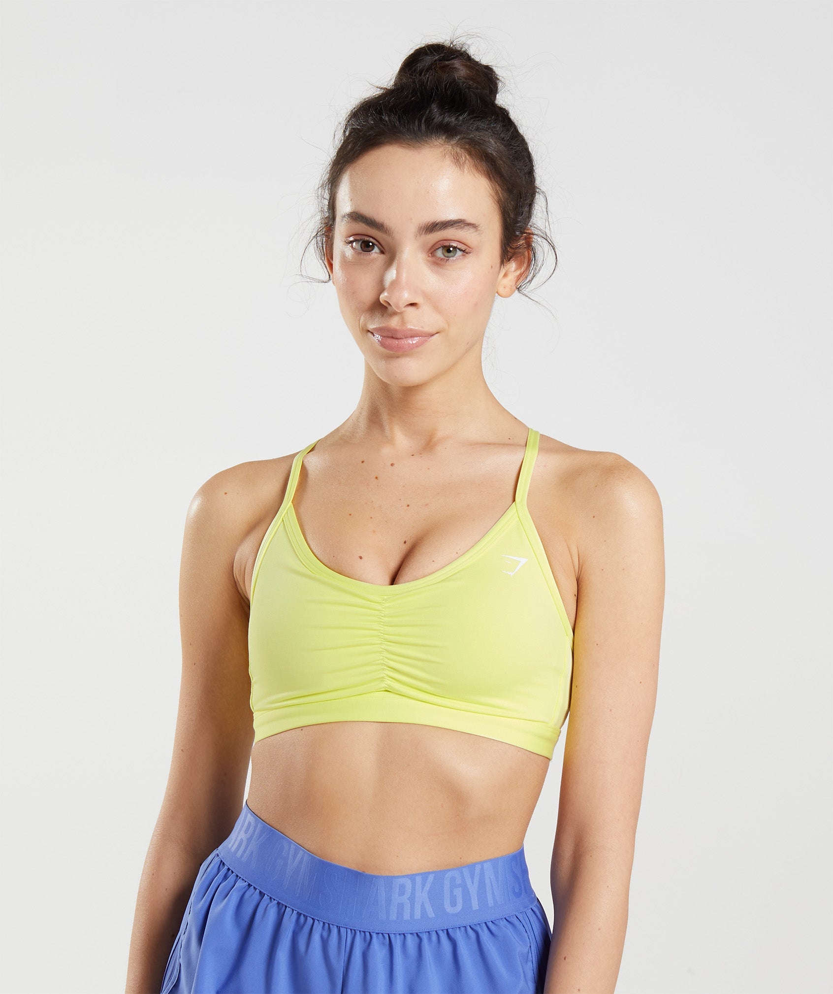 Ruched Sports Bra in Firefly Green