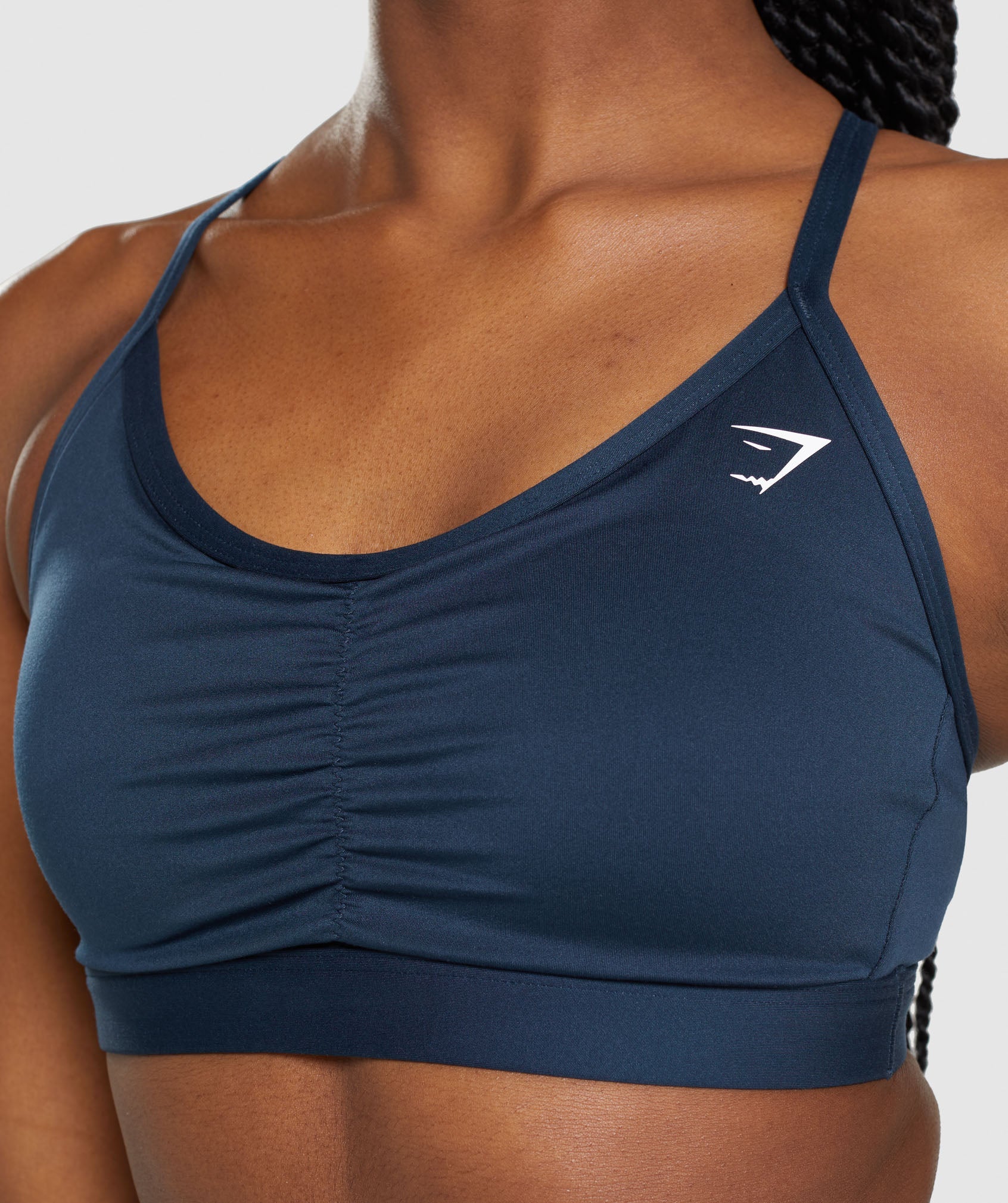 Ruched Sports Bra in Navy - view 6