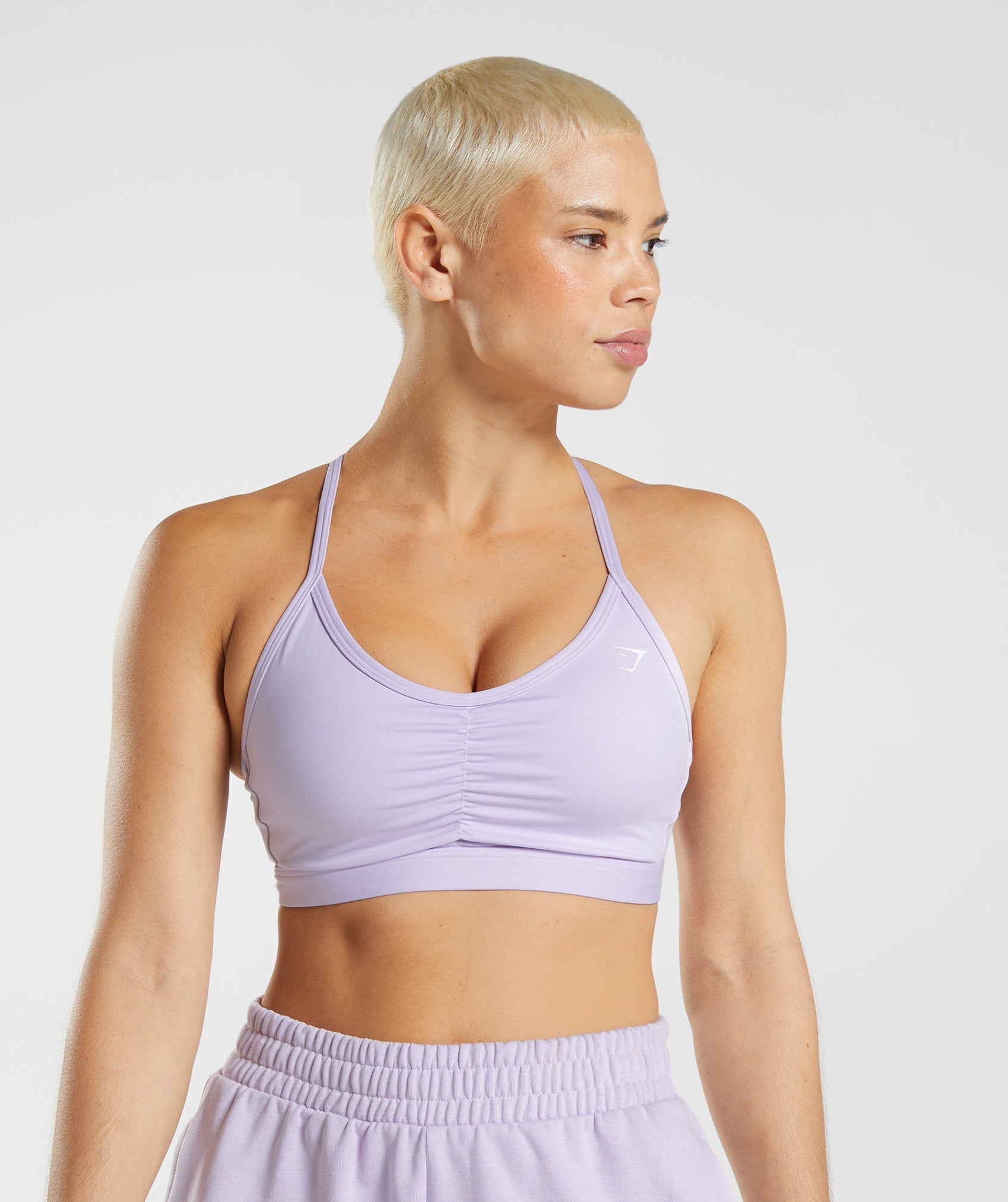 Ruched Sports Bra in Soft Lilac - view 1
