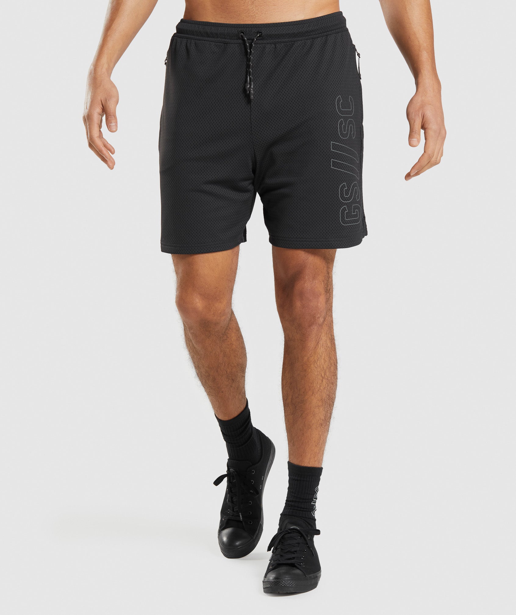 Gymshark//Steve Cook Mesh Shorts in Black - view 1