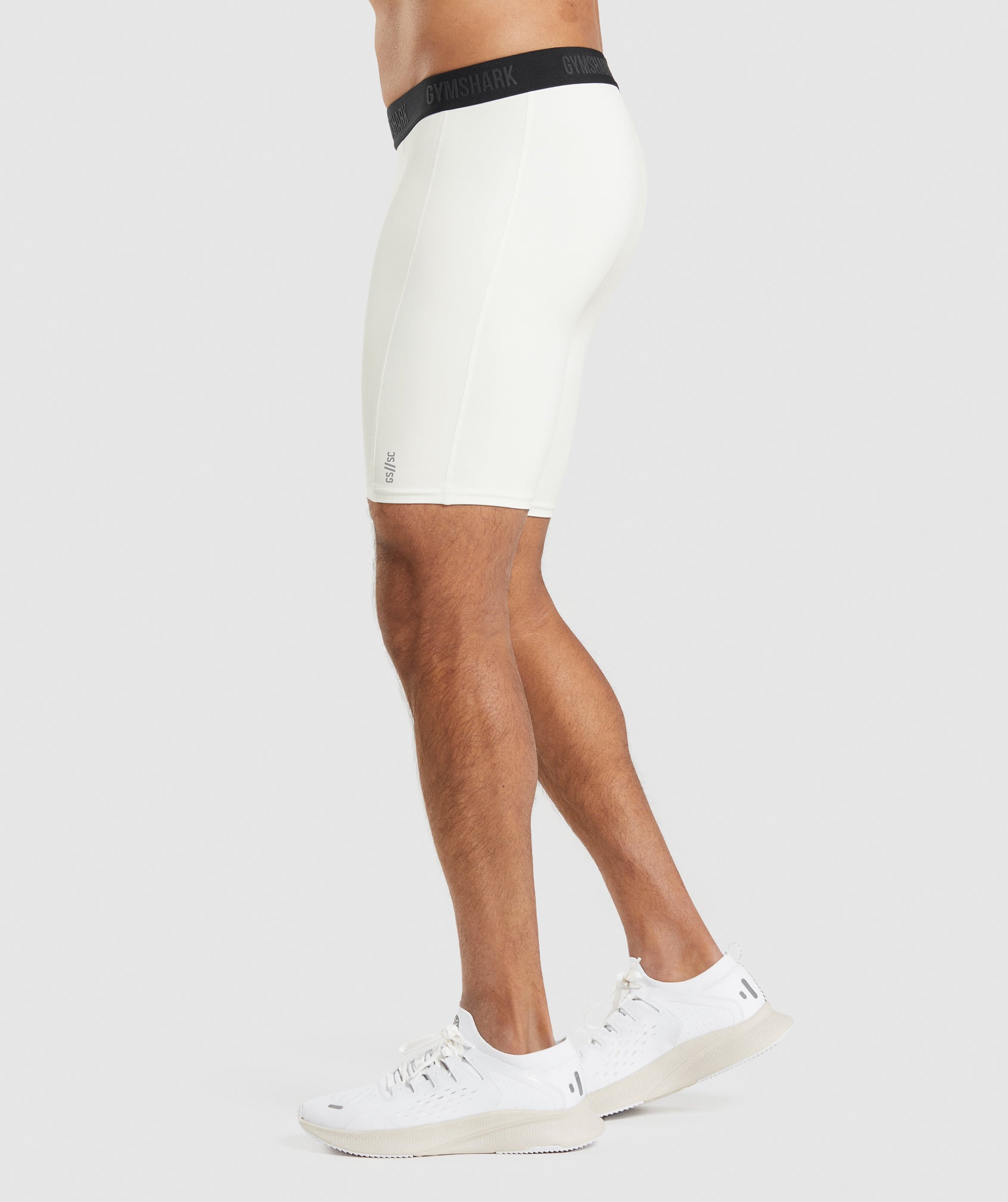 Gymshark//Steve Cook Baselayer Shorts in Off White - view 3